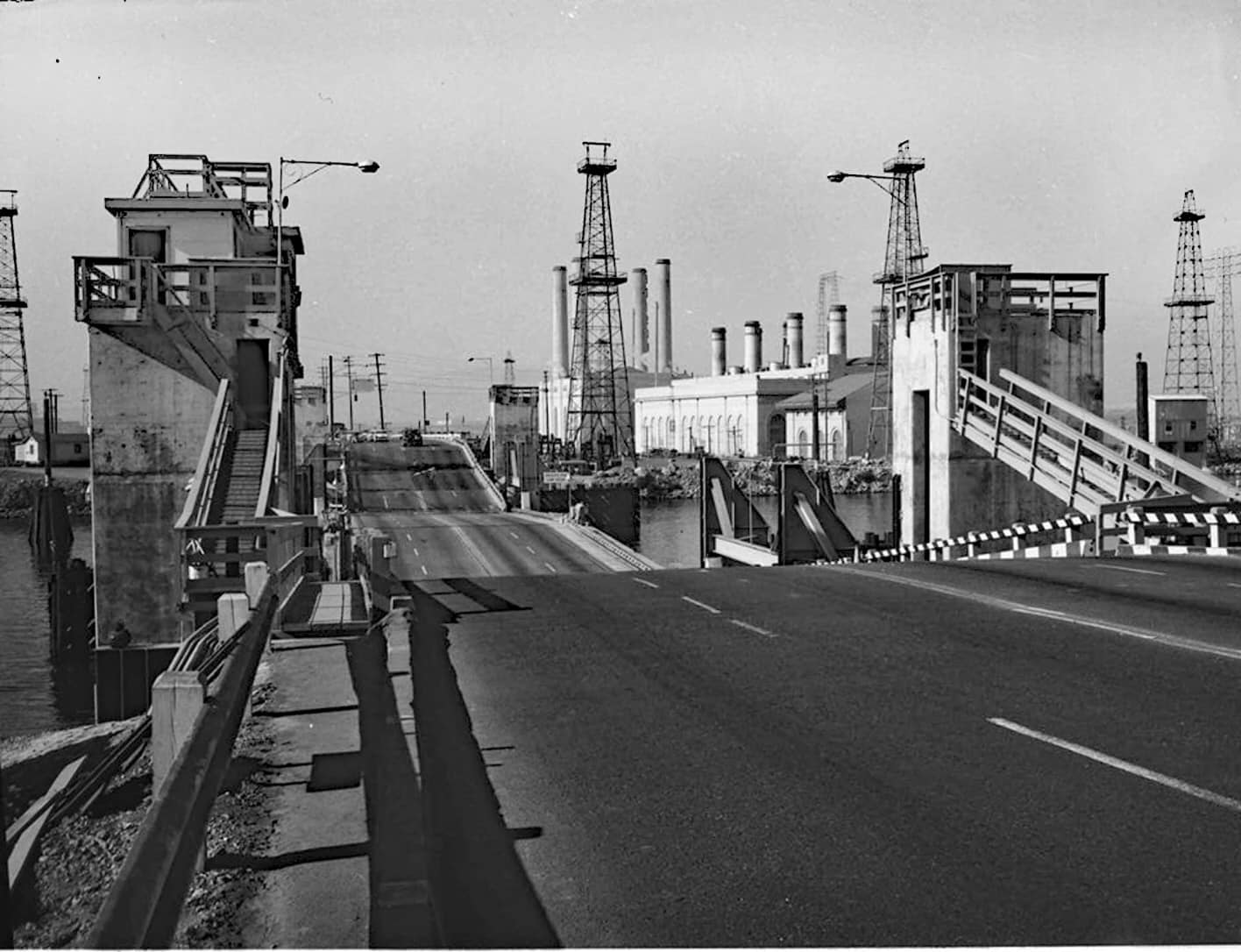 Pontoon Bridge between Terminal Island and San Pedro. 1958.