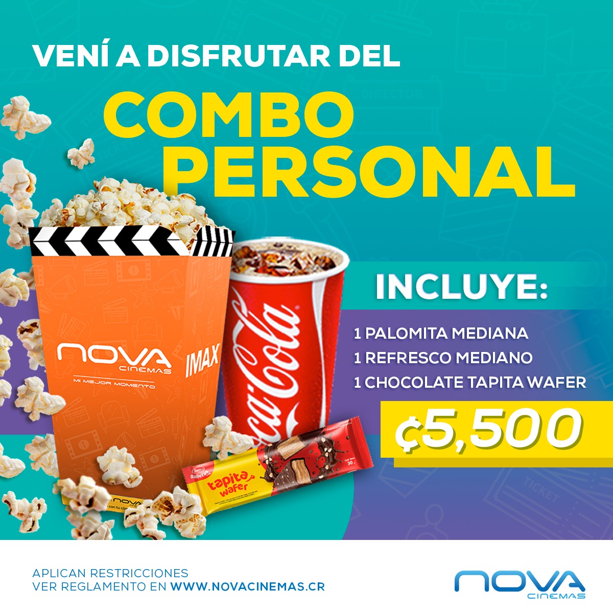 🍿🥤🍫 Disfrutá de una palomita... - Nova Cinemas Costa Rica
