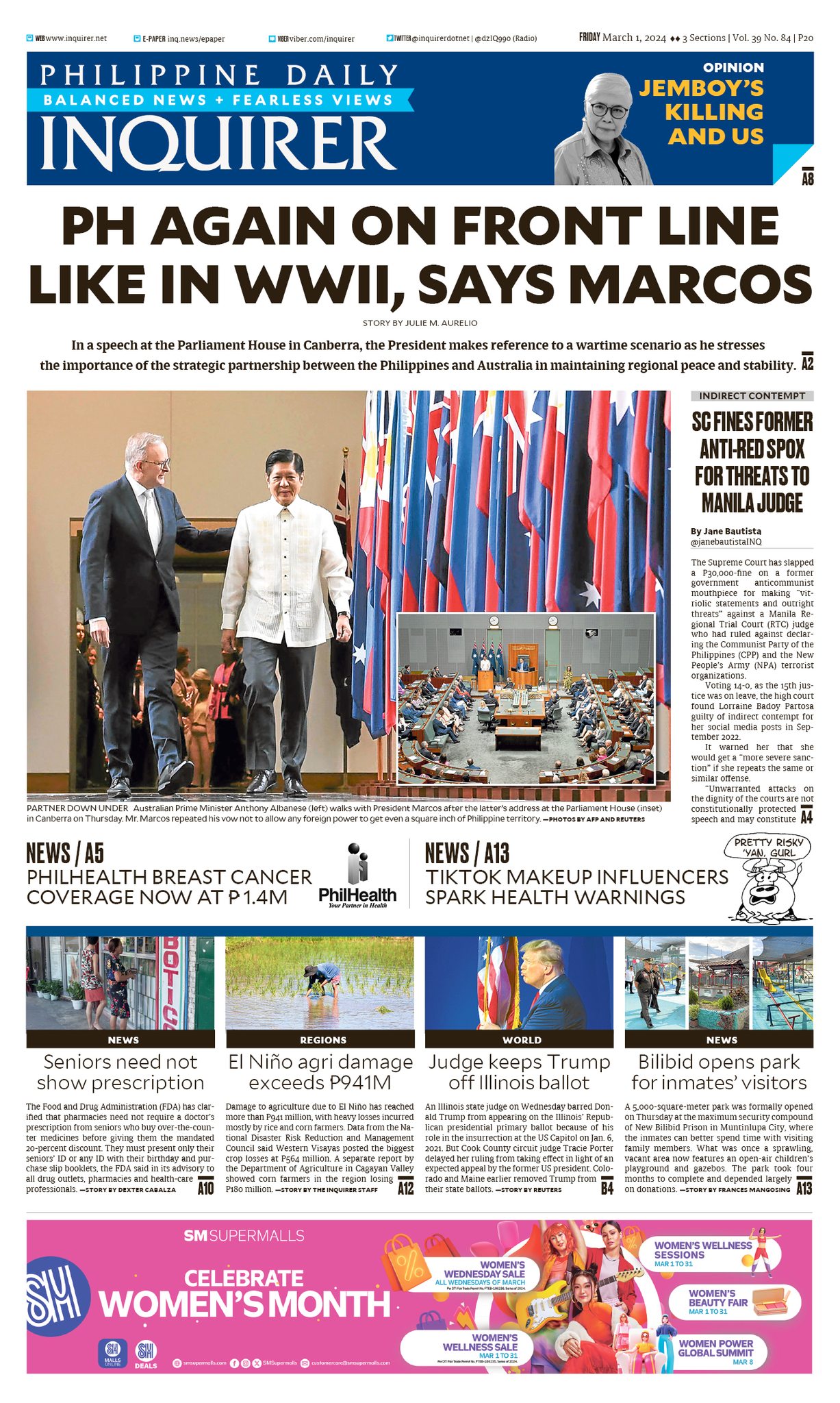 INQUIRER.net - Today's Inquirer front page (March 1,...