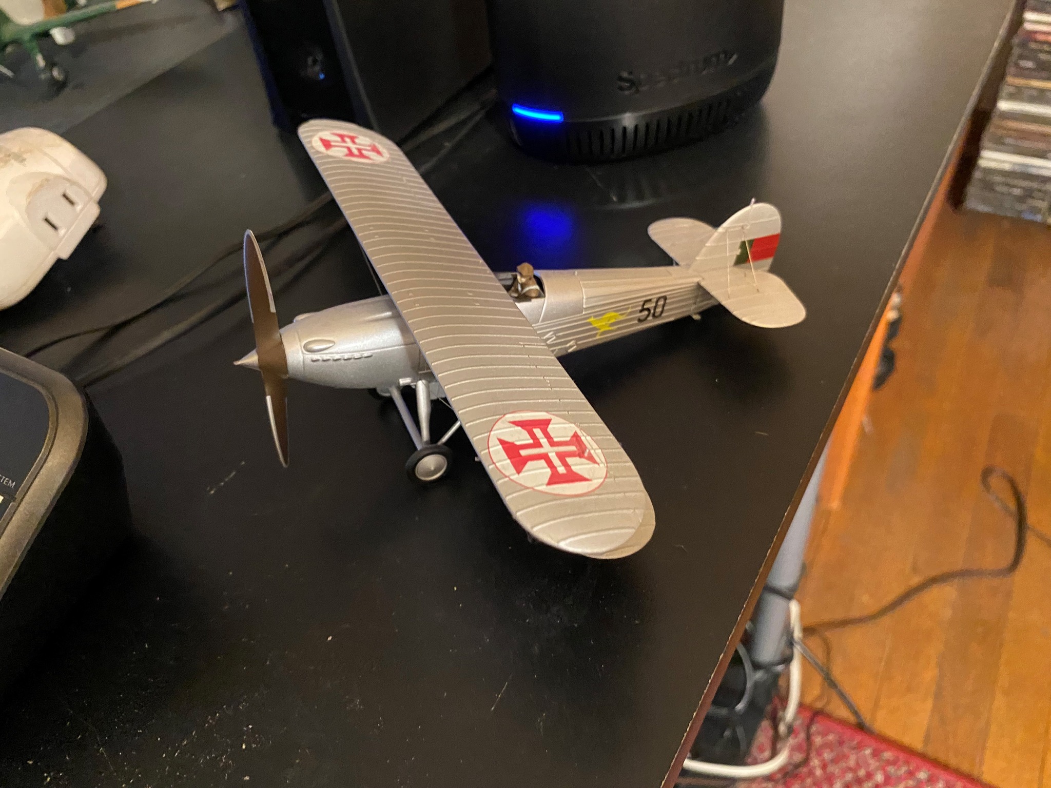 Aviation art and diecast biplane models