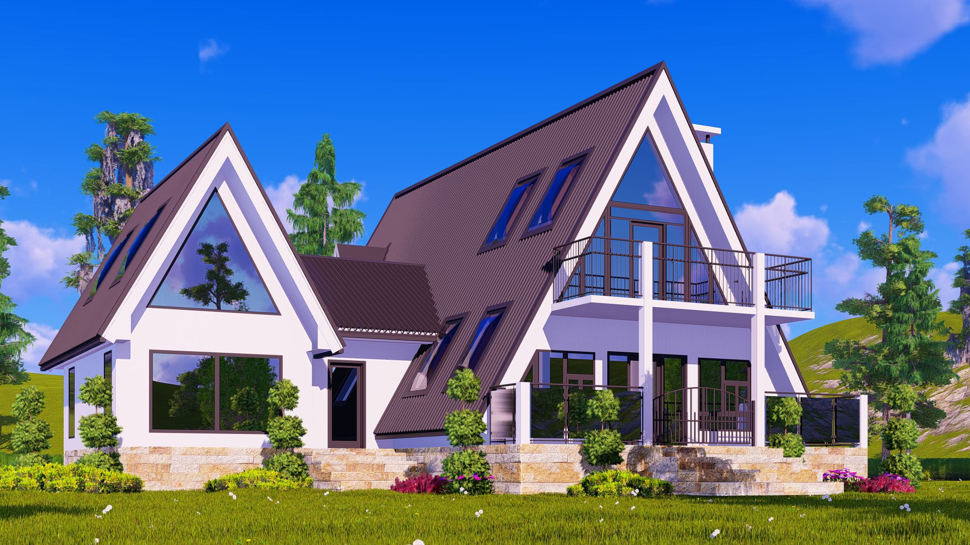 Birlap 1004K - Architectural Layout of a Two-Story A-Frame... | Facebook