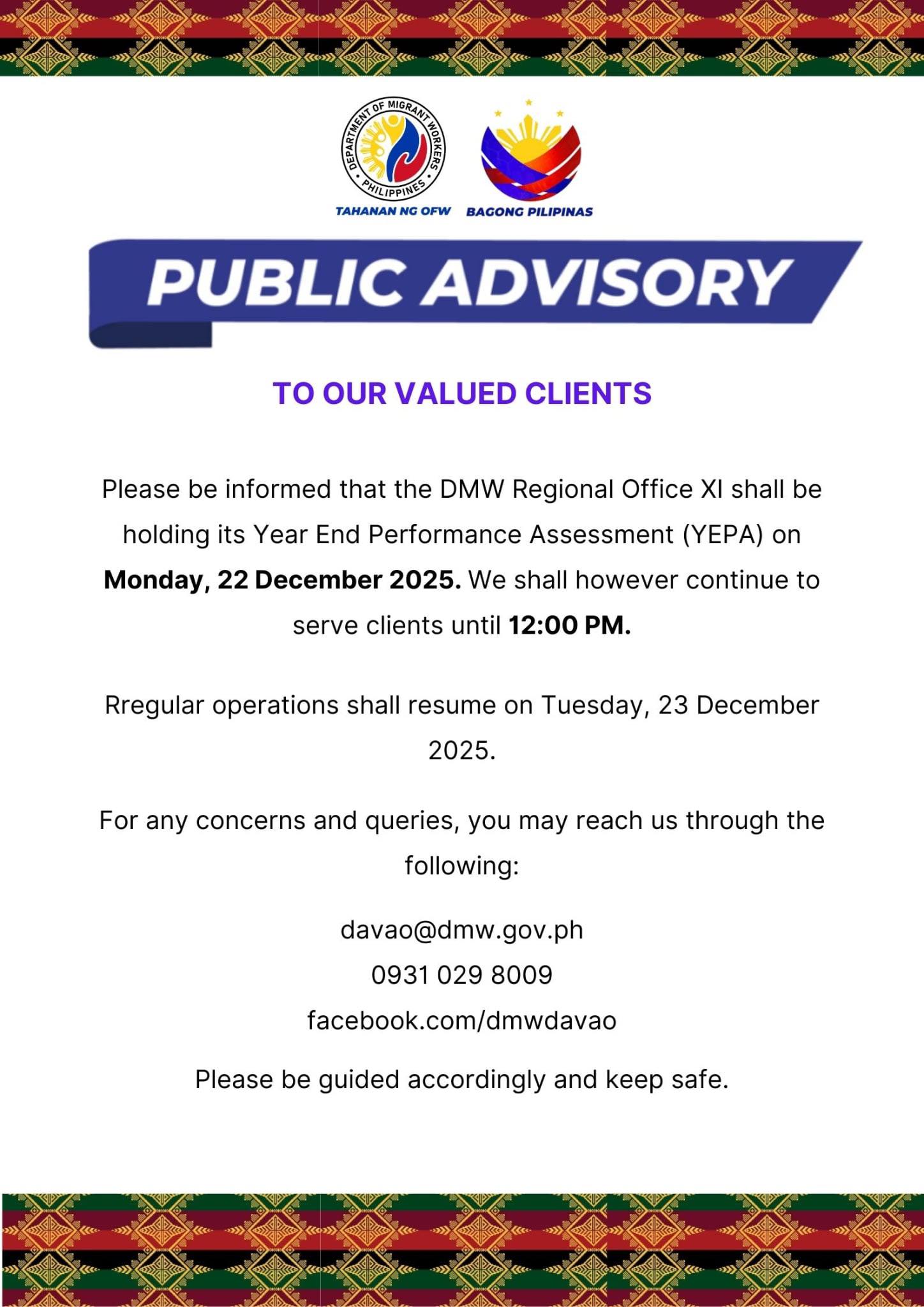Department of Migrant Workers - Davao Region | Davao City