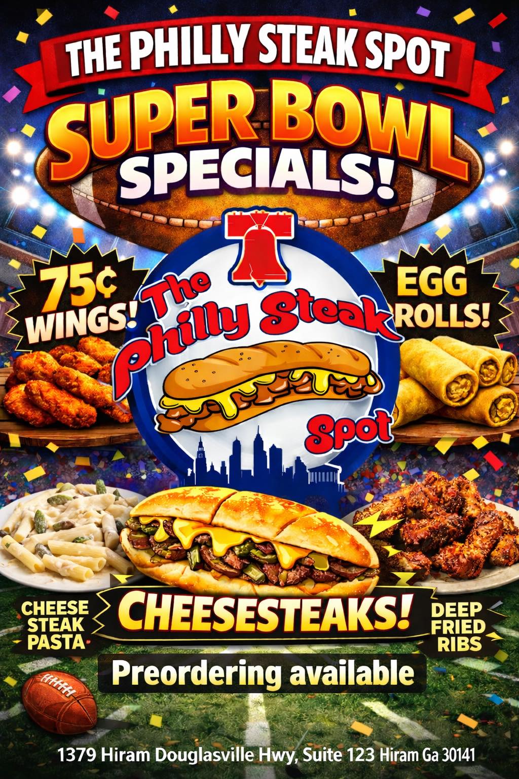 The Philly - Super Bowl Sunday Menu 2/8/26 | Facebook