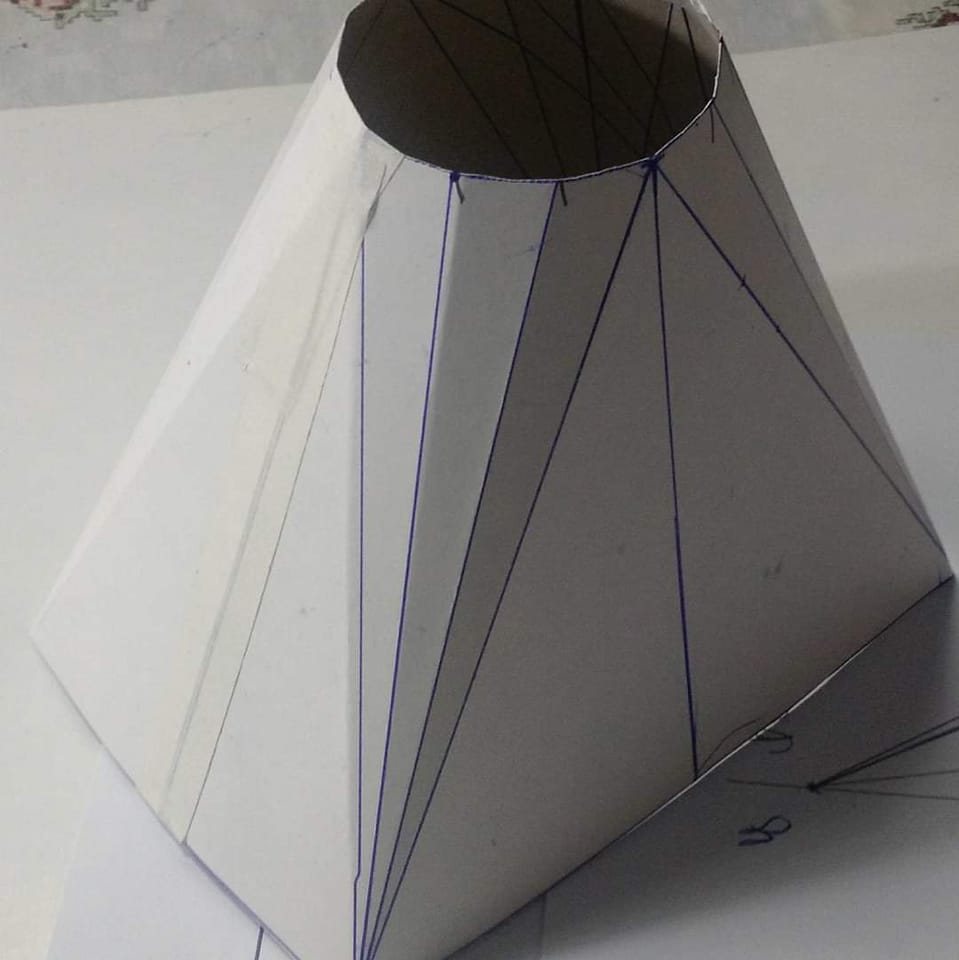 Boca de lobo T inclinado geometric development... Sheet Metal Flat ...