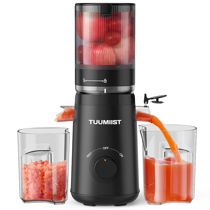 👀 TUUMIIST Entsafter‚ Slow Juicer mit 135MM Extra Großem Einfüllschacht, Entsafter Gemüse und Obst Testsieger anwendbar Ganzes Obst und Gemüse, Leicht zu Reinigen, Hohe Saftausbeute, BPA-Frei 💰 A soli 109,99€ invece di