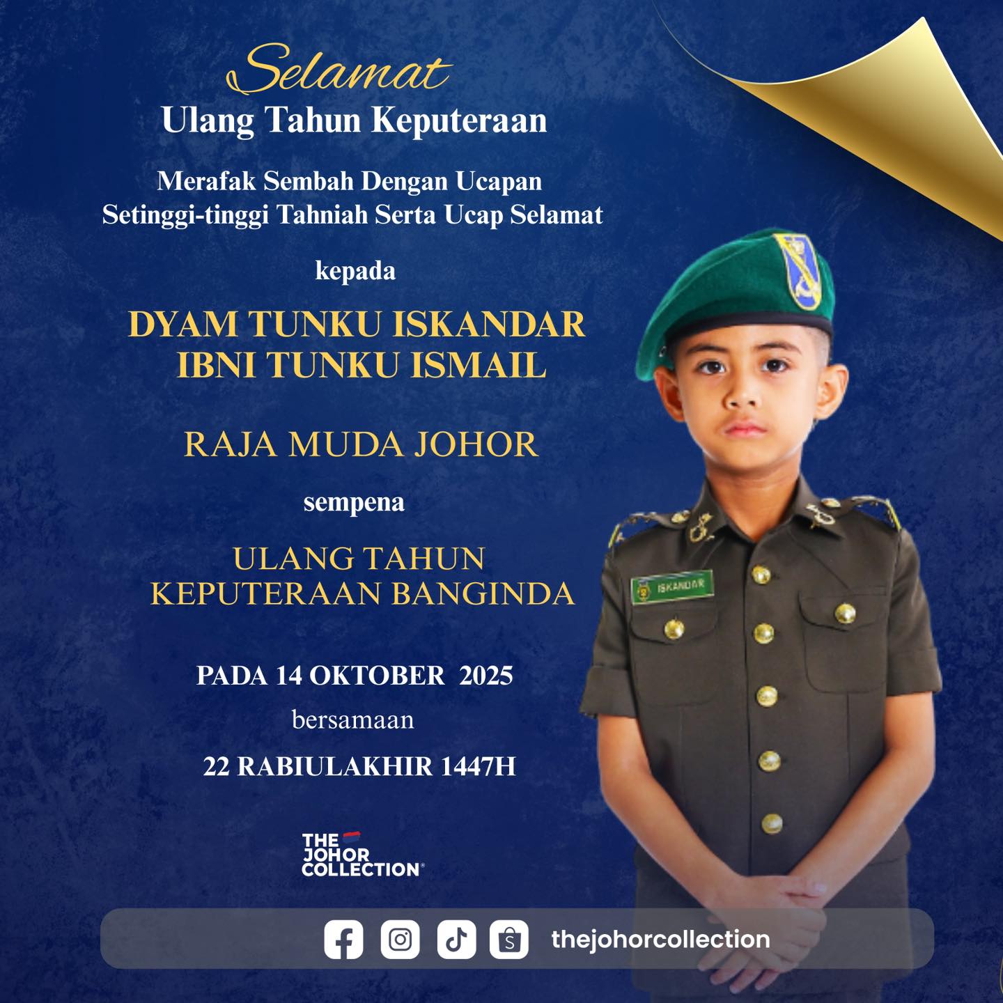The Johor - Merafak sembah dengan ucapan setinggi-tinggi taniah serta ...