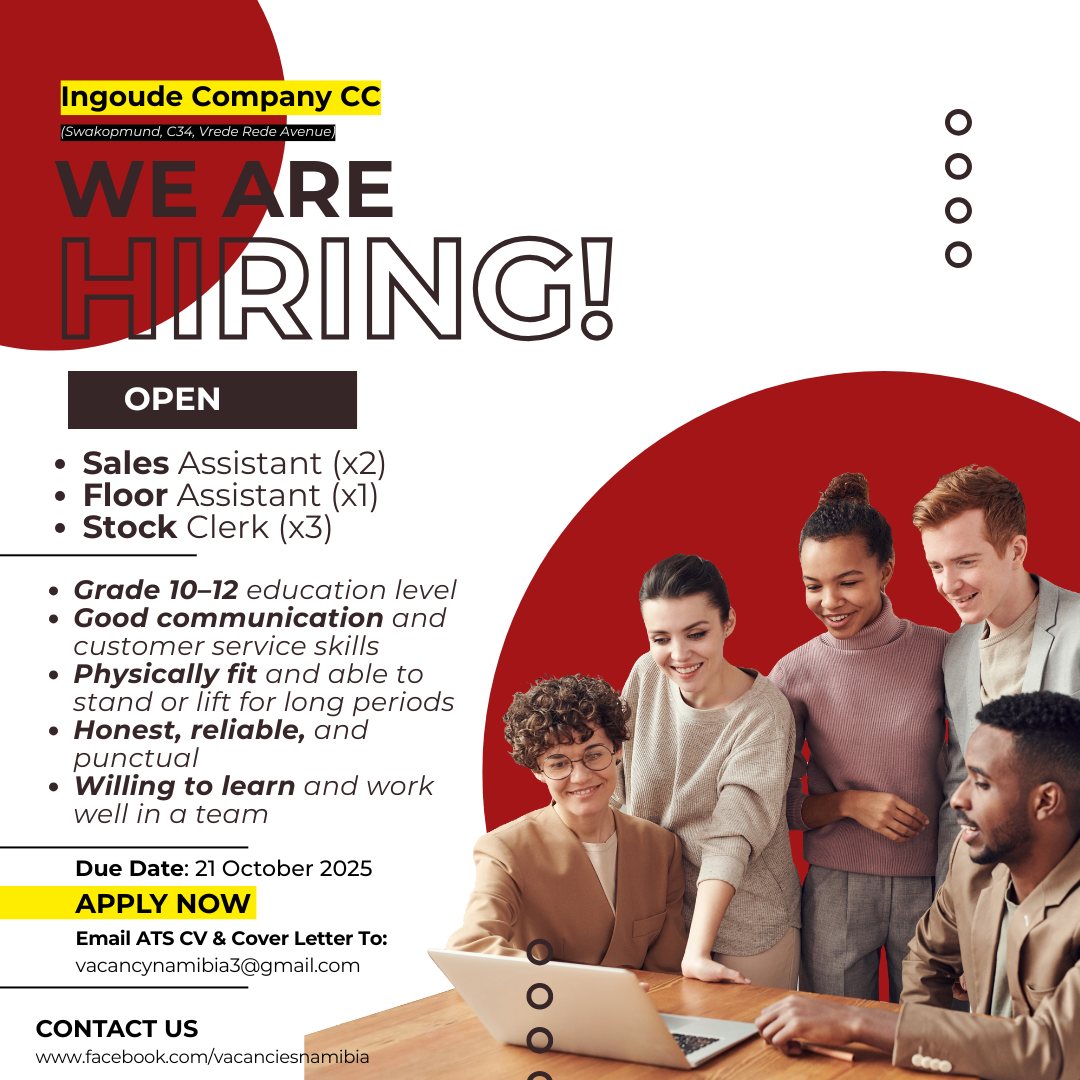 Employment Namibia | 🚨 We’re Hiring in Swakopmund | Facebook