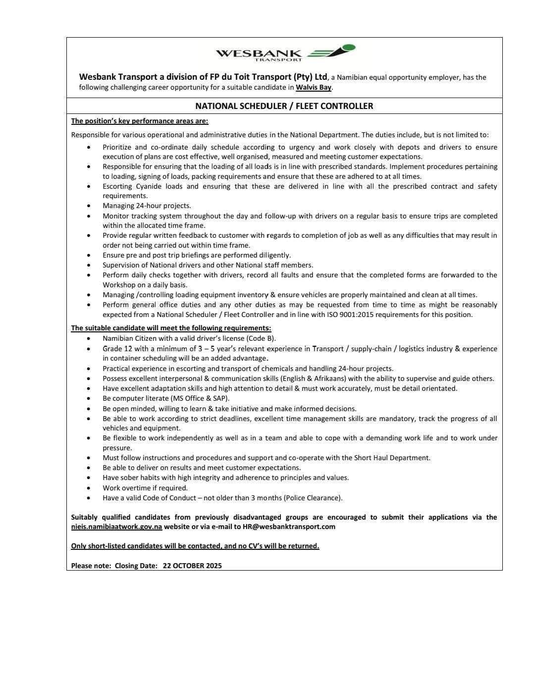 Employment Namibia... - Employment Namibia Business Hub