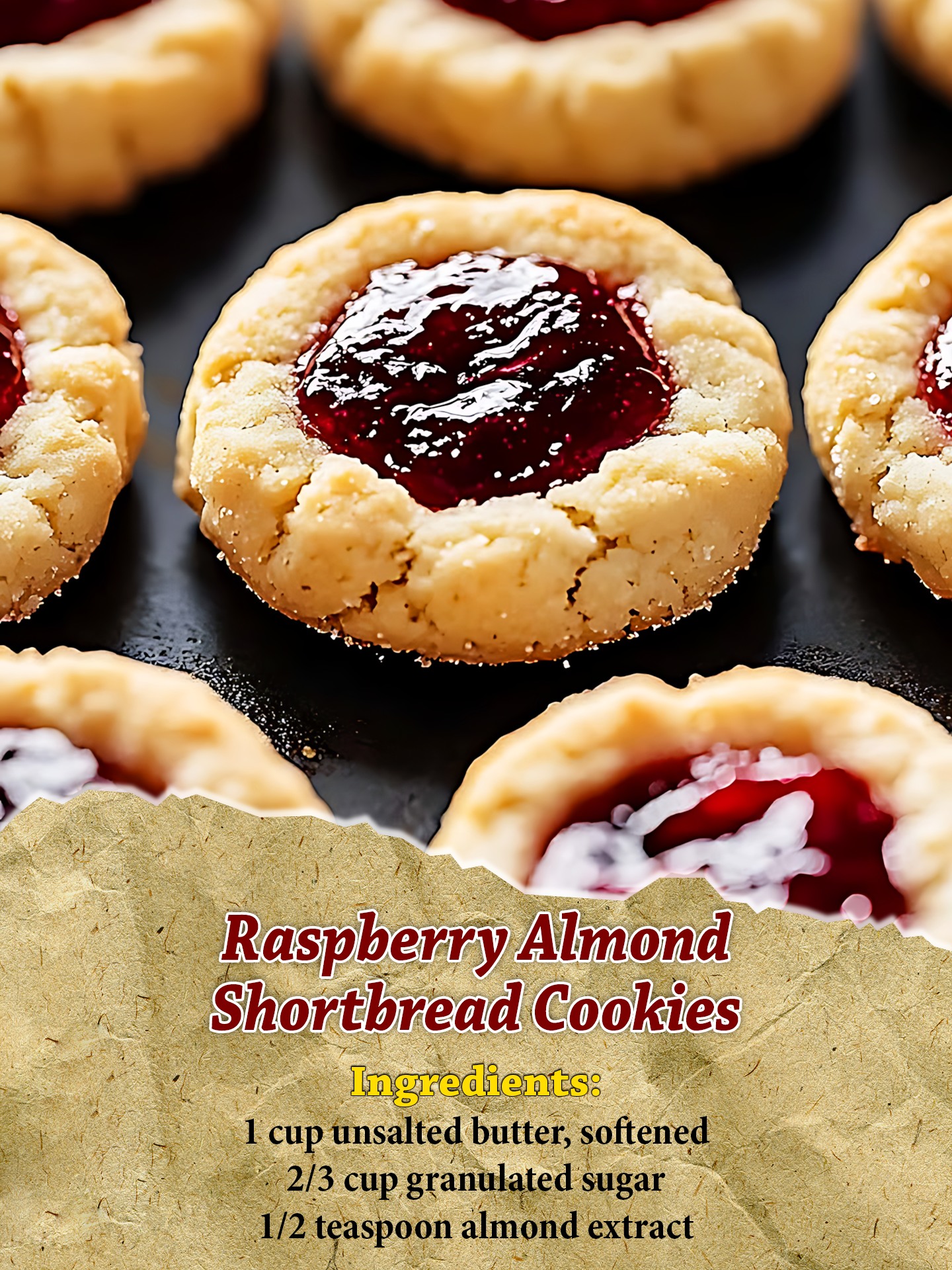 Jesslizs - Raspberry Almond Shortbread Cookies Ingredients: 1 cup ...