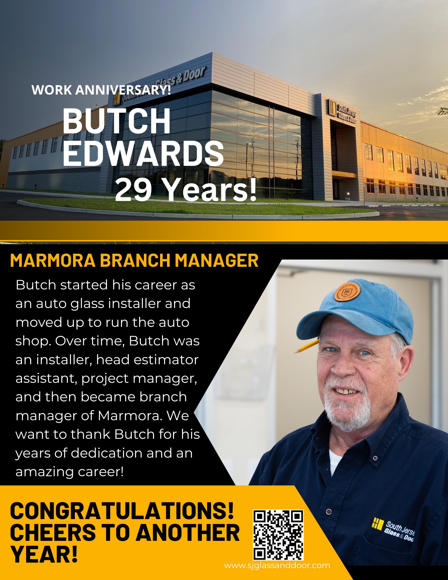 Happy Work Anniversary, Butch! - South Jersey Glass & Door Co.