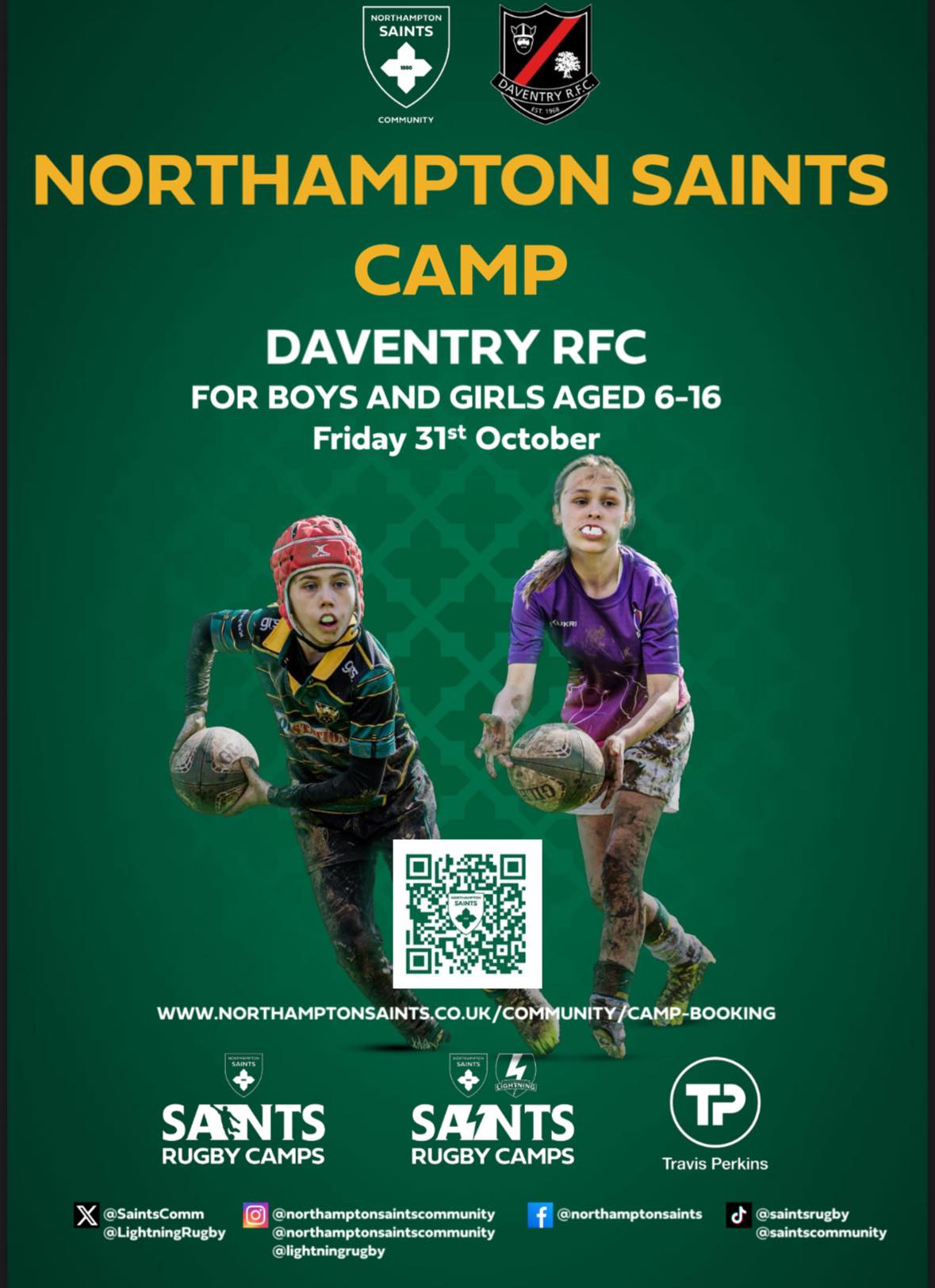 Daventry - Northampton Saints 1-Day Rugby Skills Clinic (U6 - U16 Age ...