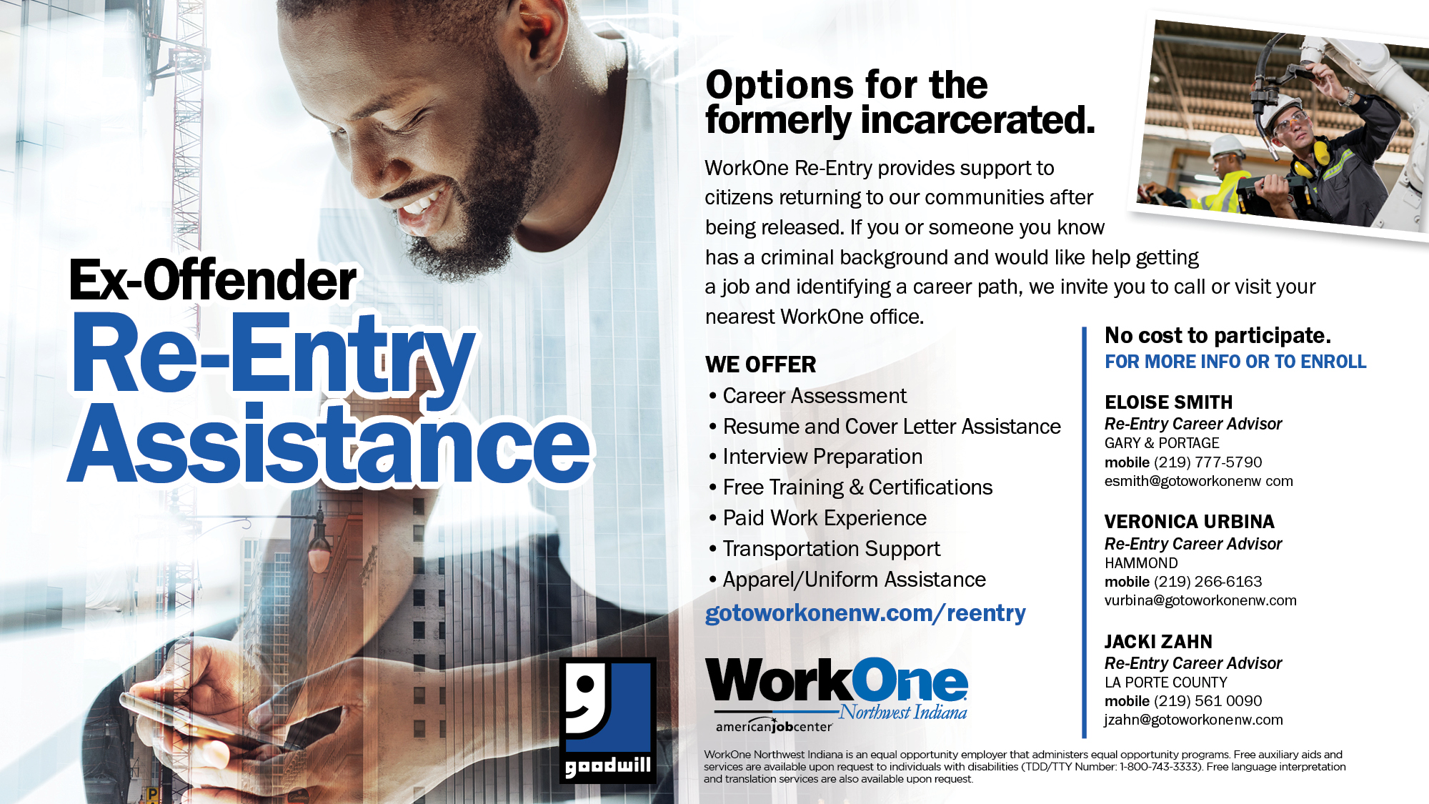 WorkOne - WorkOne's and Goodwill Michiana's Re-Entry Program offers ...