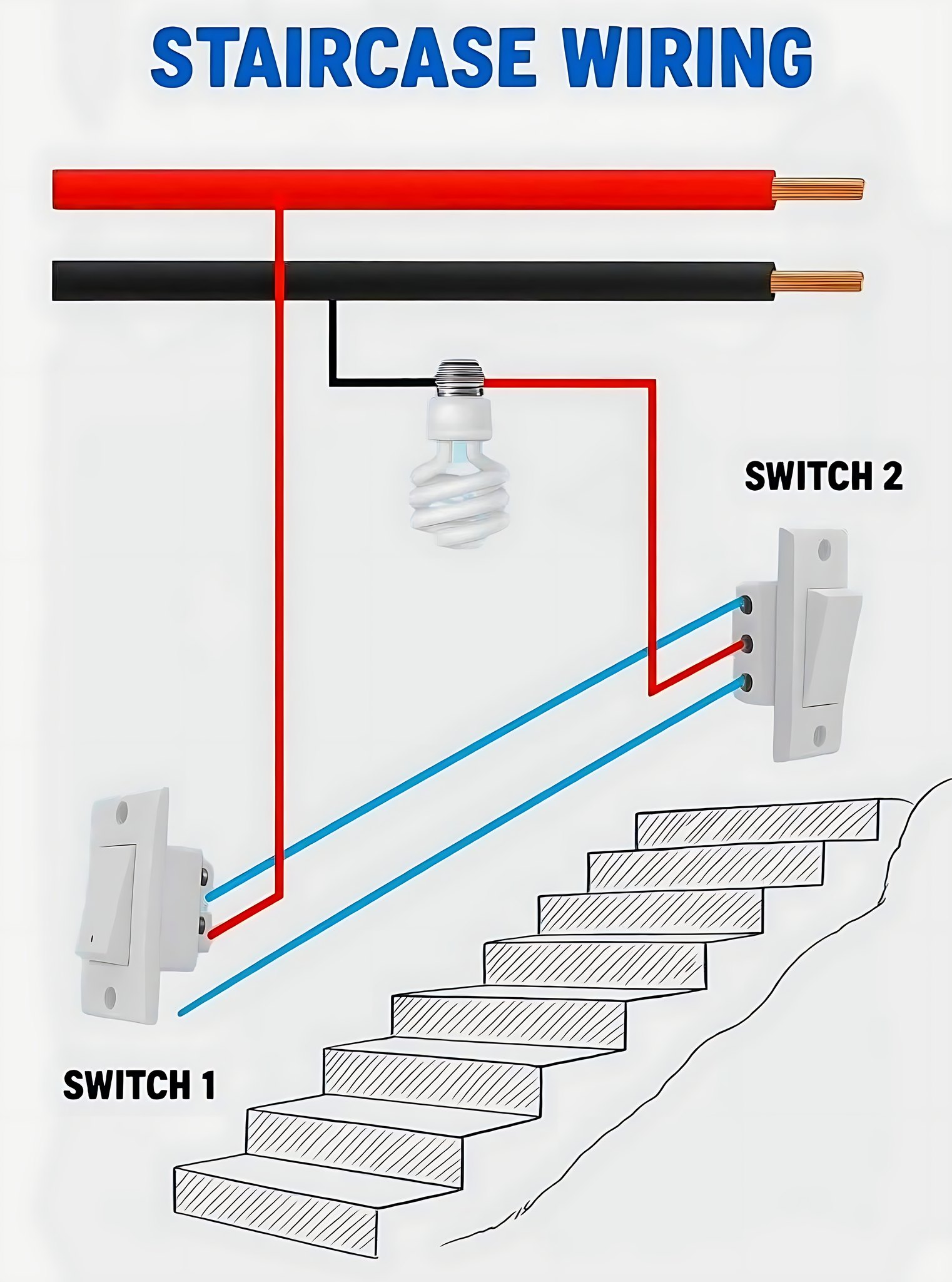 Young - A diagram illustrating a standard "three-way" switch wiring