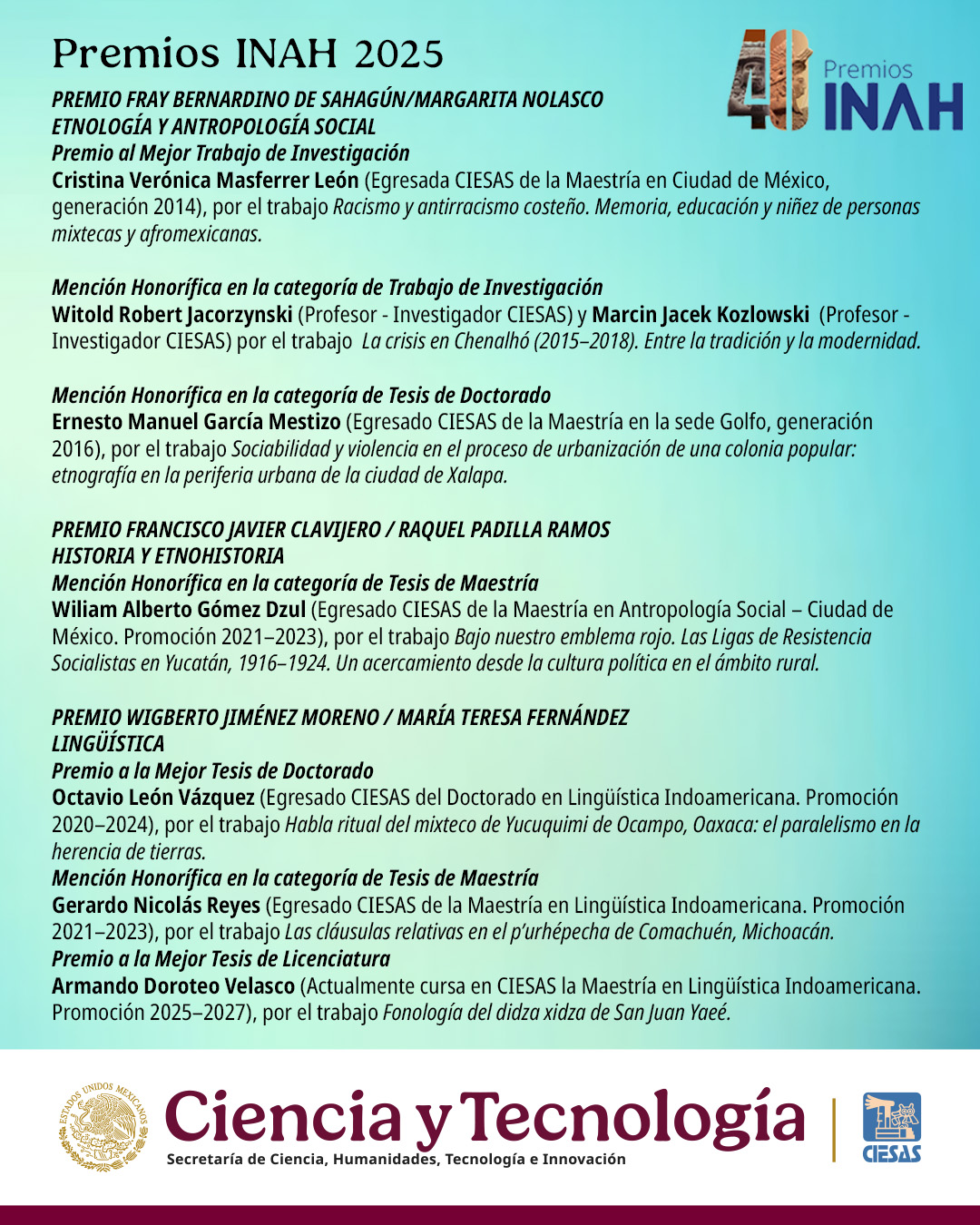 CIESAS - 🏅 Felicidades a la comunidad del #CIESAS acreedora a los # ...