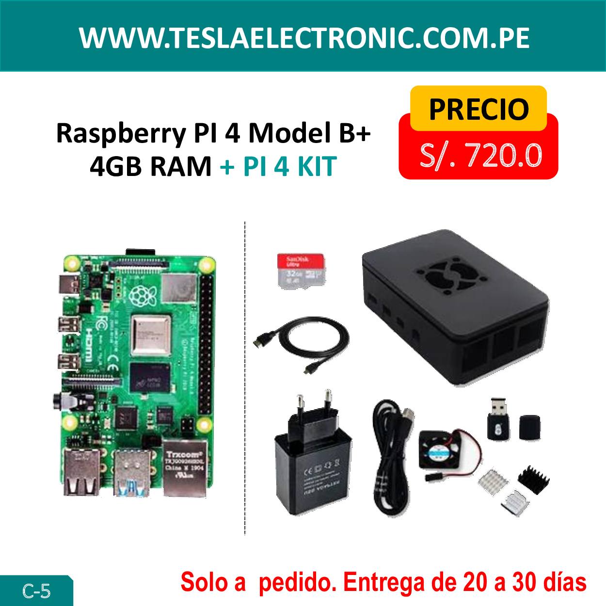🔥 RASPBERRY PI 4B 4GB RAM + PI KIT El... - Tesla Electronic