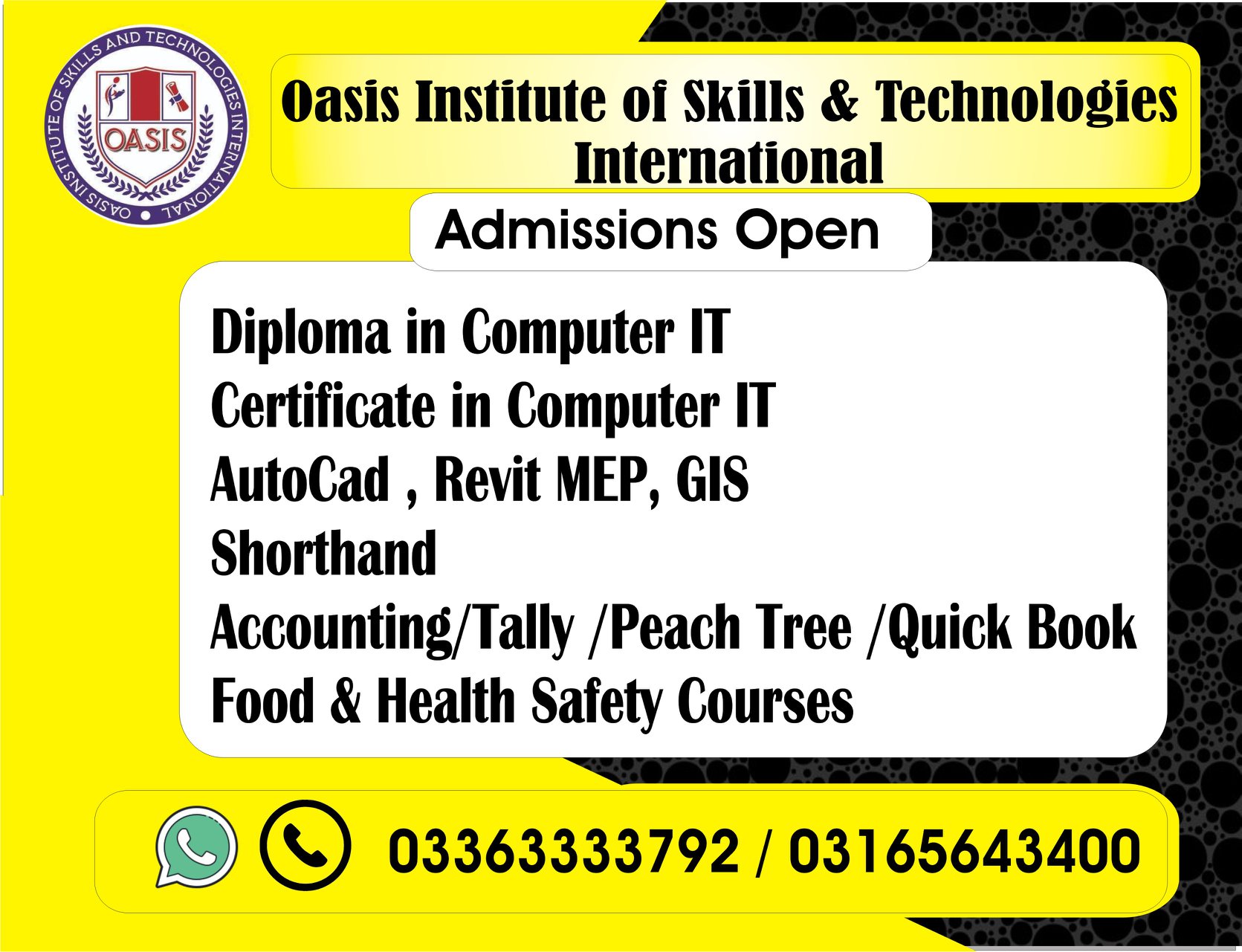Oasis Institute of Skills and Technologies International | Islamabad