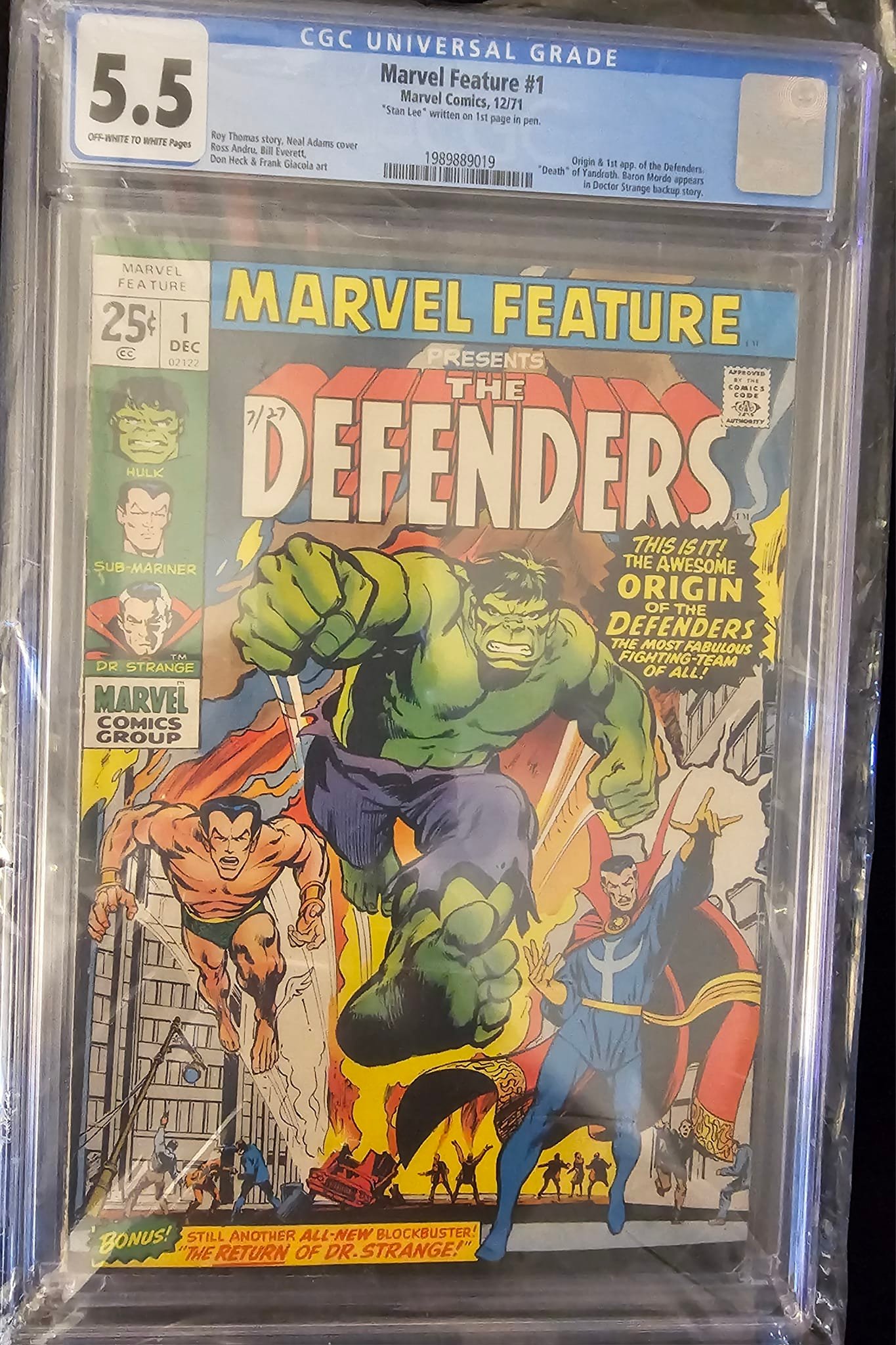 First appearance of Defenders comic book