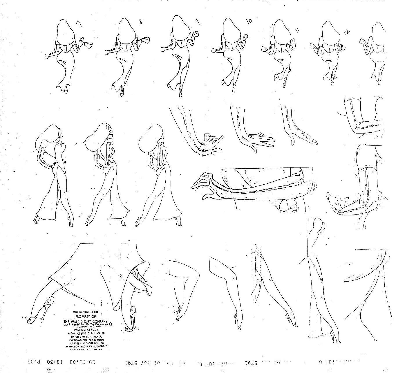 Persistence - Model sheet for Jessica Rabbit from Who Framed Roger ...