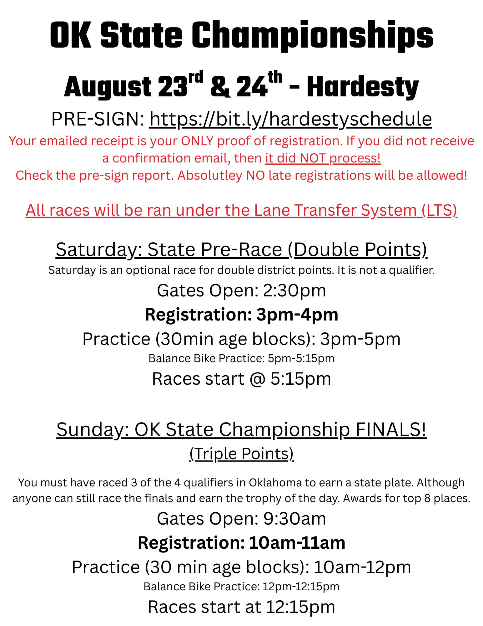 Hardesty - Pre-signs updated as of 8:20pm Saturday: https://admin ...