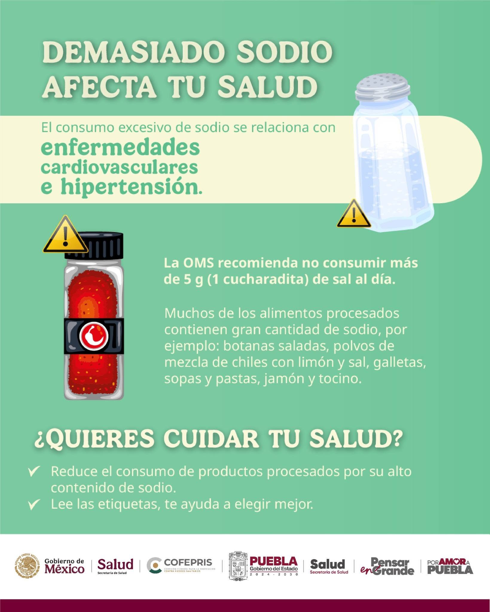 Junta - ¡Ojo con el sodio! ⚠️ El exceso de sal dispara el riesgo de ...
