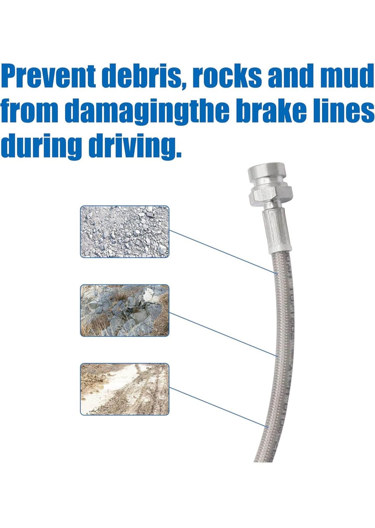 Stainless Steel Brake Line Kit - Extended Front & Rear For Jeep Wrangler TJ YJ & Cherokee XJ With Lift