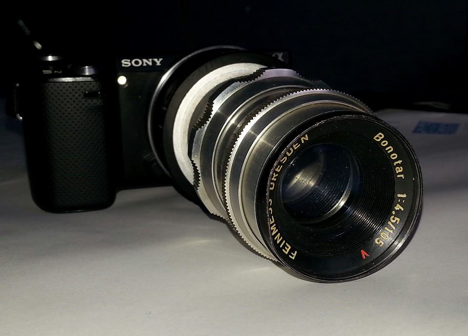 Feinmess Bonotar 10,5 cm f/4,5 lens review on digital sensors