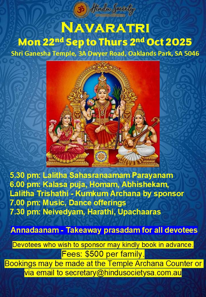 Shri - Navarathri 2025 will be celebrated from Monday the 22nd of ...