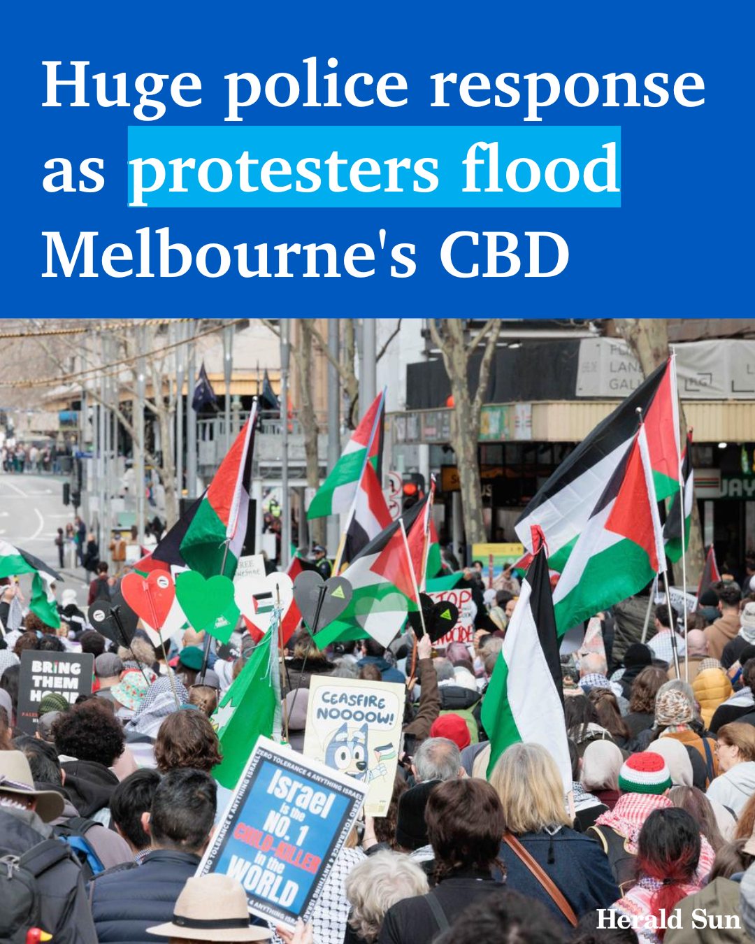 Herald Sun - Hundreds of protesters have flooded... | Facebook