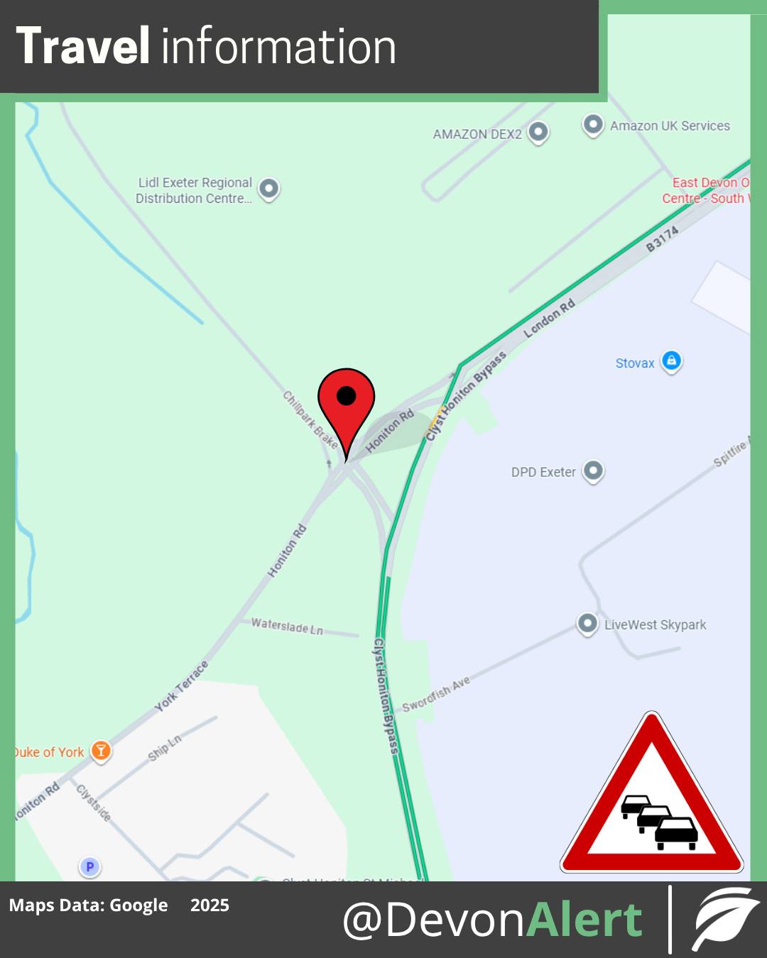 Devon - #Devon 29/10/25 06:13 Due to a road traffic collision, there ...