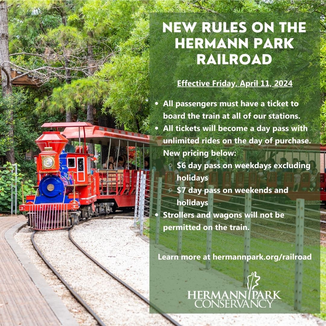 Starting Friday, April 11, some... - Hermann Park Conservancy | Facebook