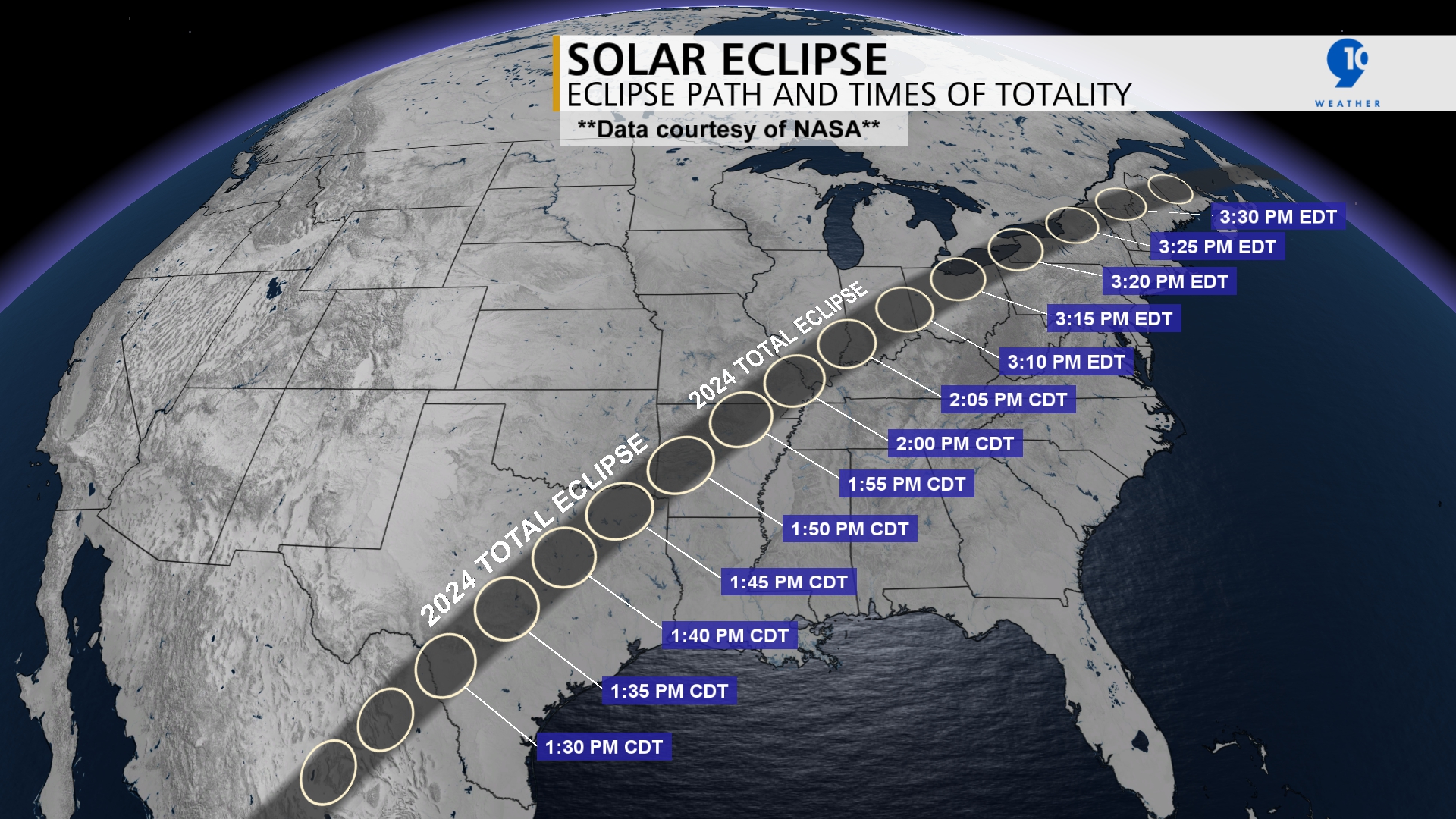 9&10 - Expected timing for tomorrows solar eclipse! Here in Northern ...
