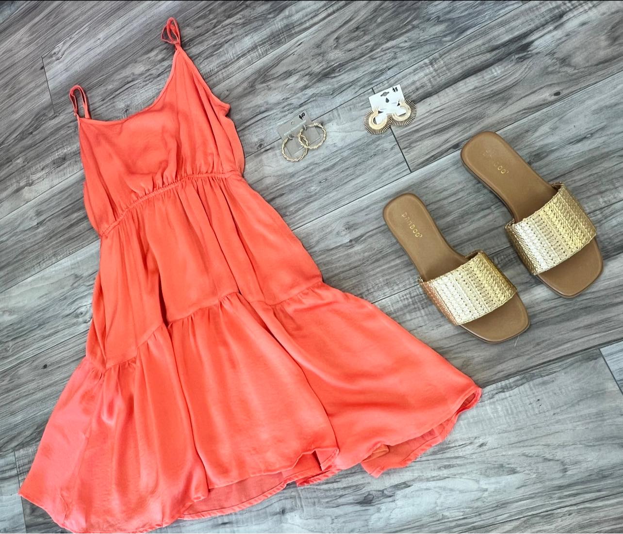 gold shoes with coral dress Golden Tide Sandals Metallic Detail for $39.95 Boucle