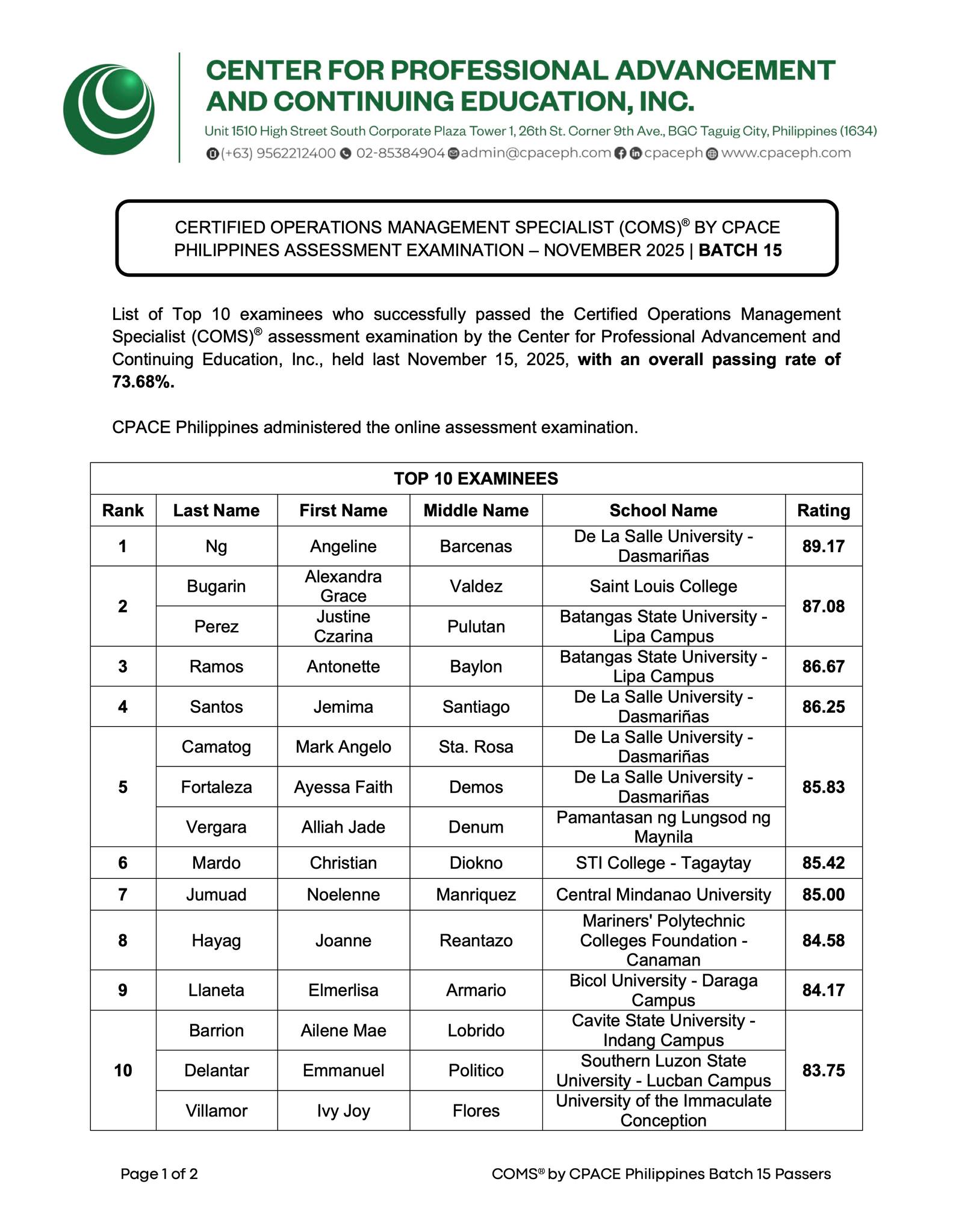 CPACE Philippines | Taguig
