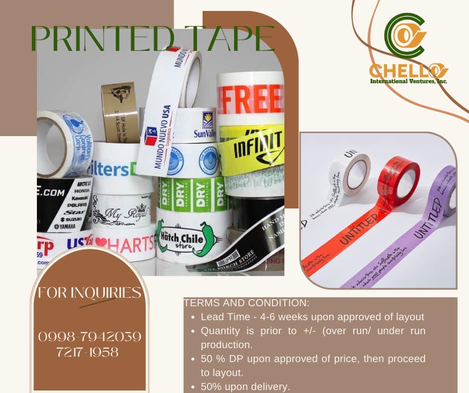 Chello - Customized/ printed tape 📣 For inquiries, kindly send us your ...