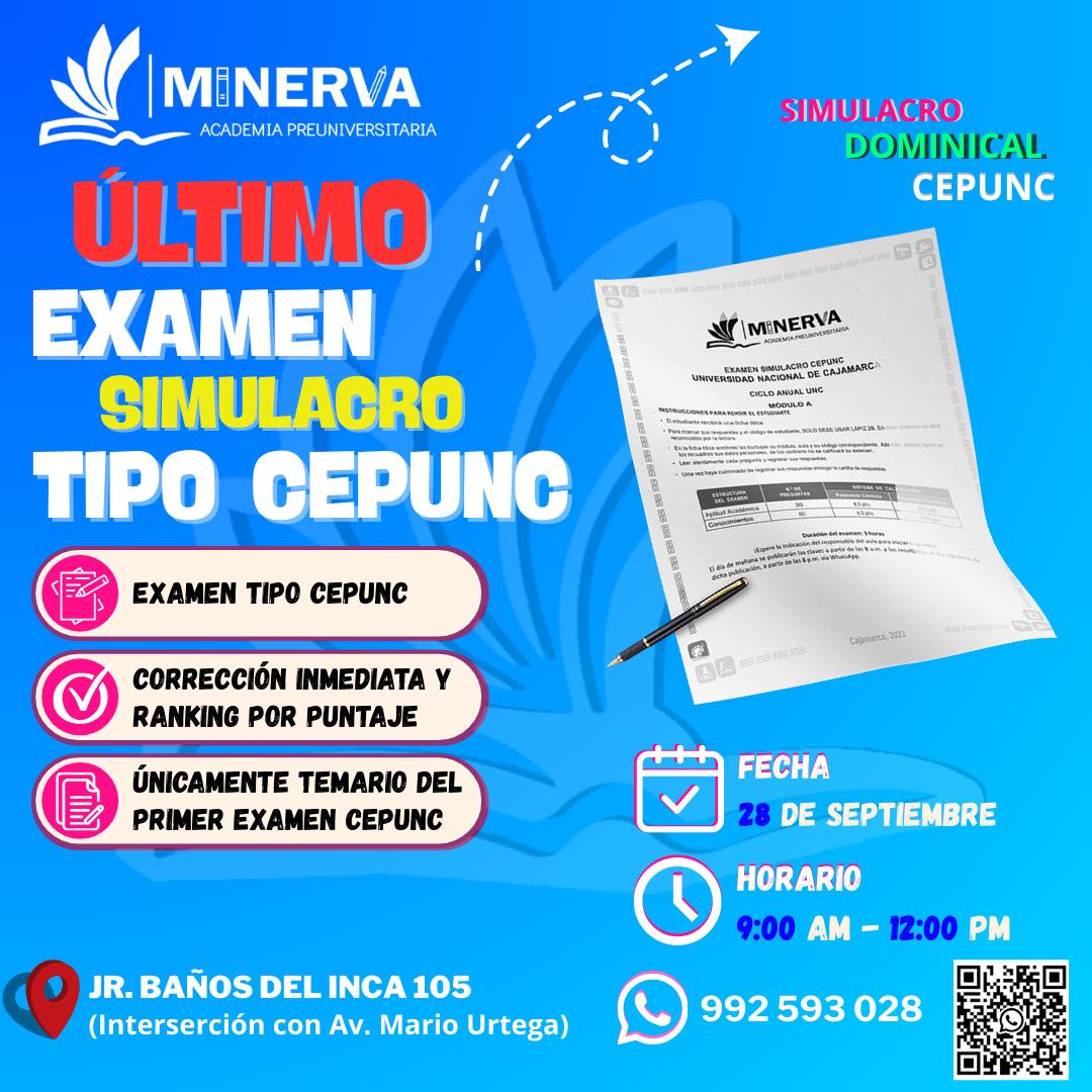 Academia - 📢 Último Simulacro CEPUNC 📝 Examen tipo CEPUNC con ...