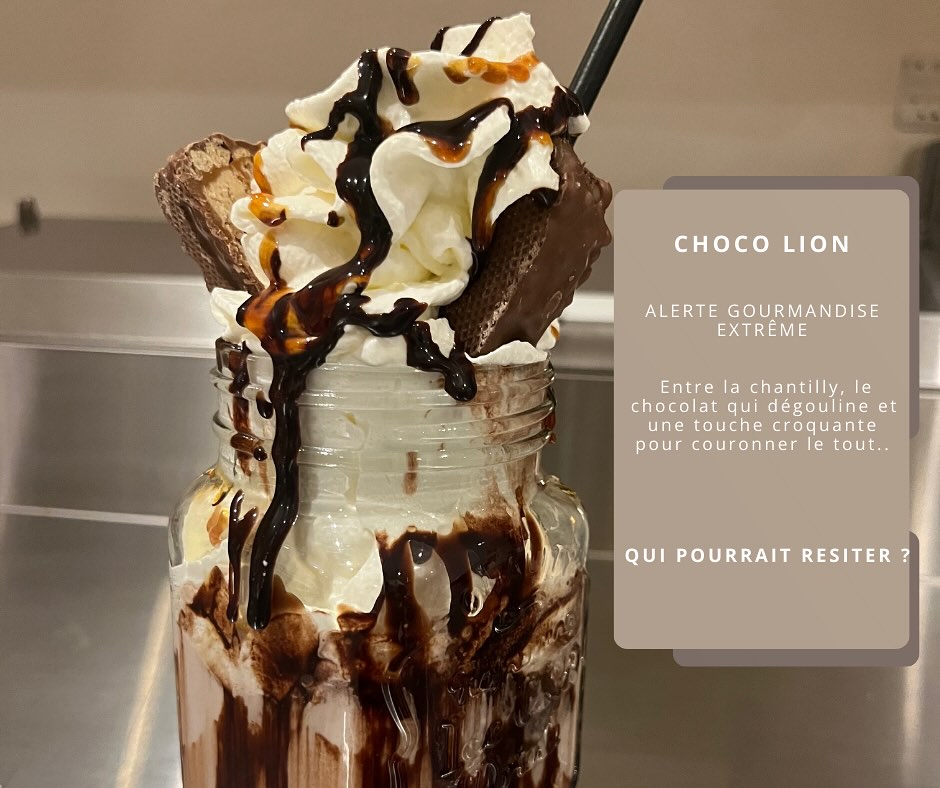 Green - 🍫 Choco lion 🍫 Un nuage de chantilly, un coulis de chocolat qui ...