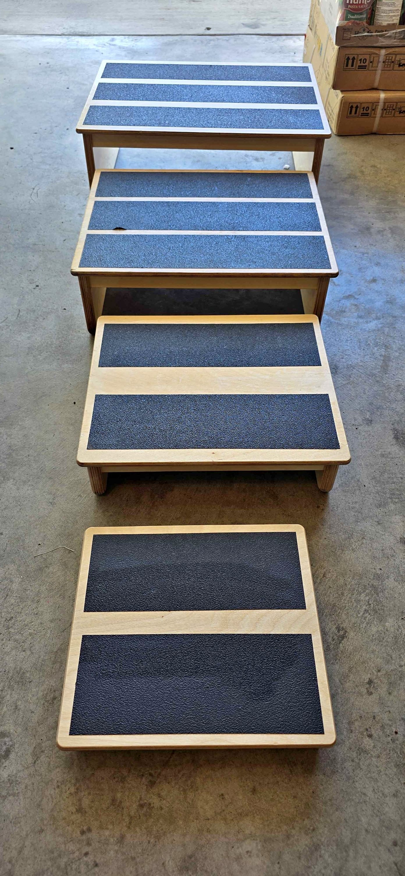 Set of 4 Wooden Nesting Therapy Steps / Exercise Stools - Non-Slip ...