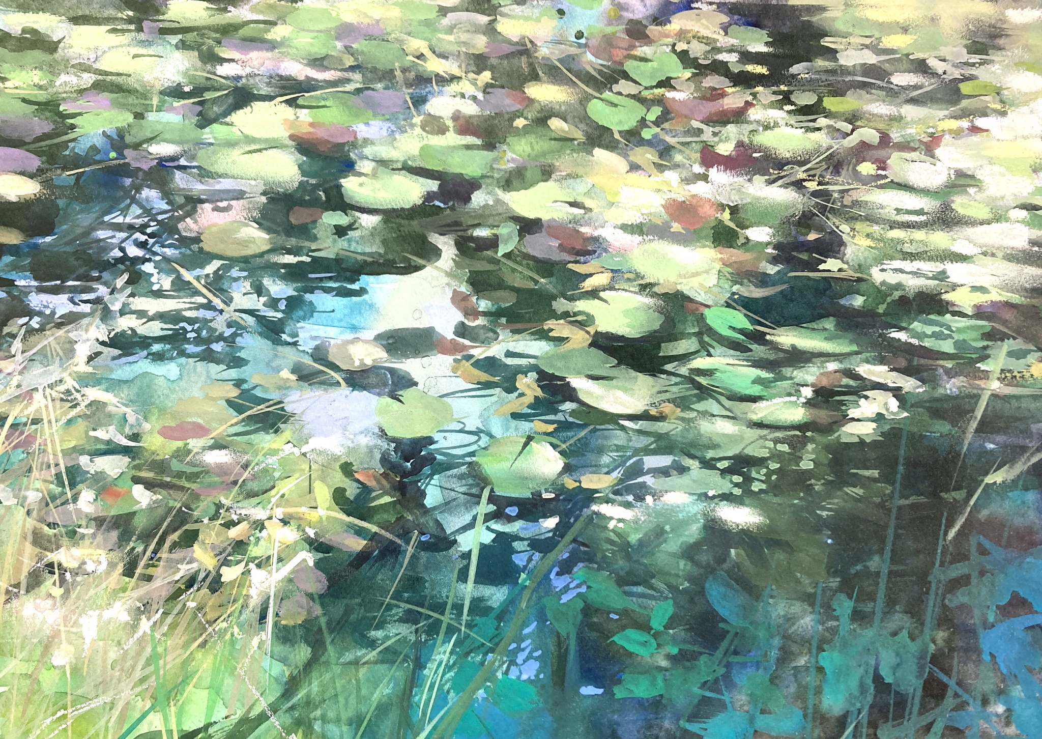 Murata - 「秋水2・風音」 水彩/ジーザスパステル F8パネル ?お陰様 