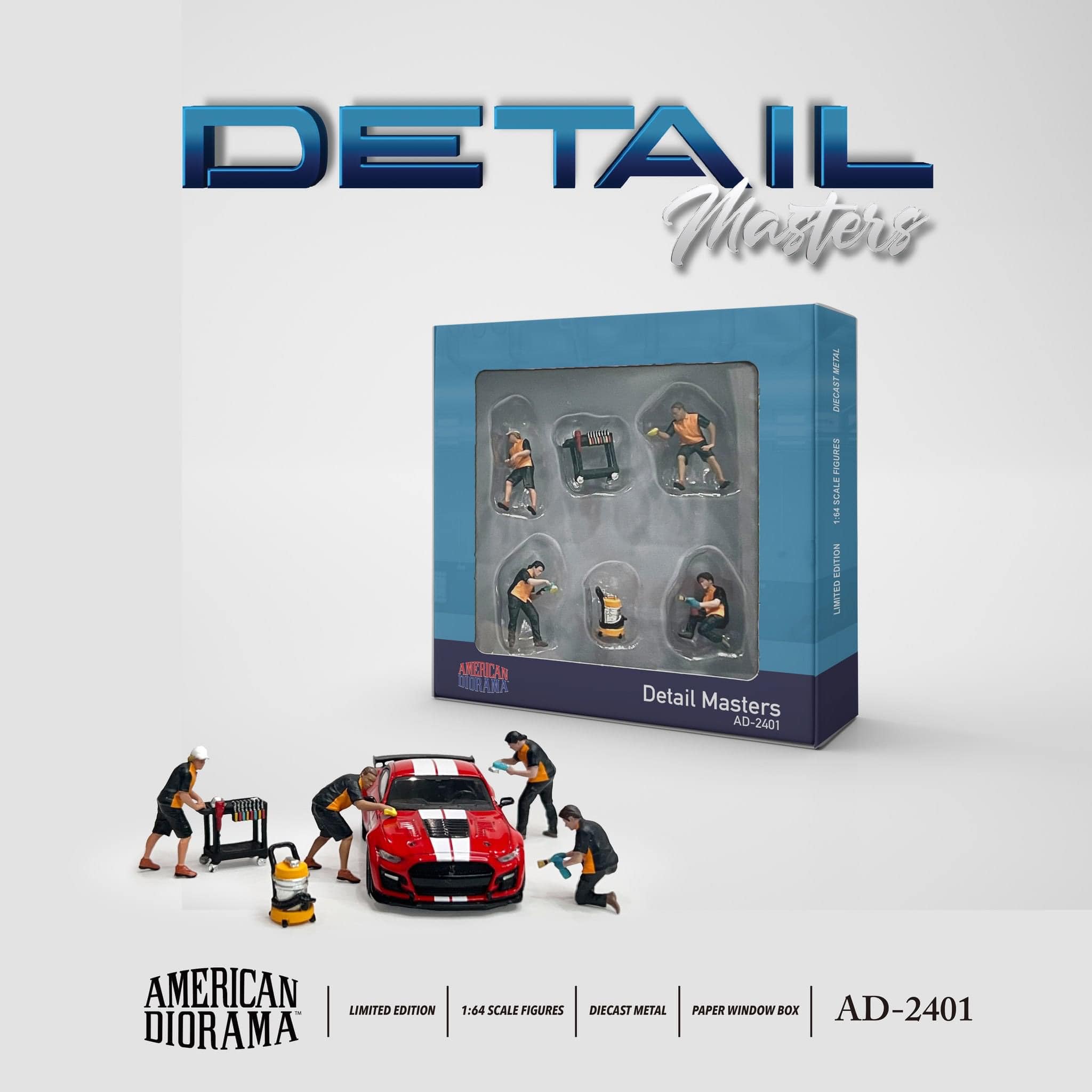 American Diorama 1/64 金屬人偶洗車人員+洗車器具預購連結在這 