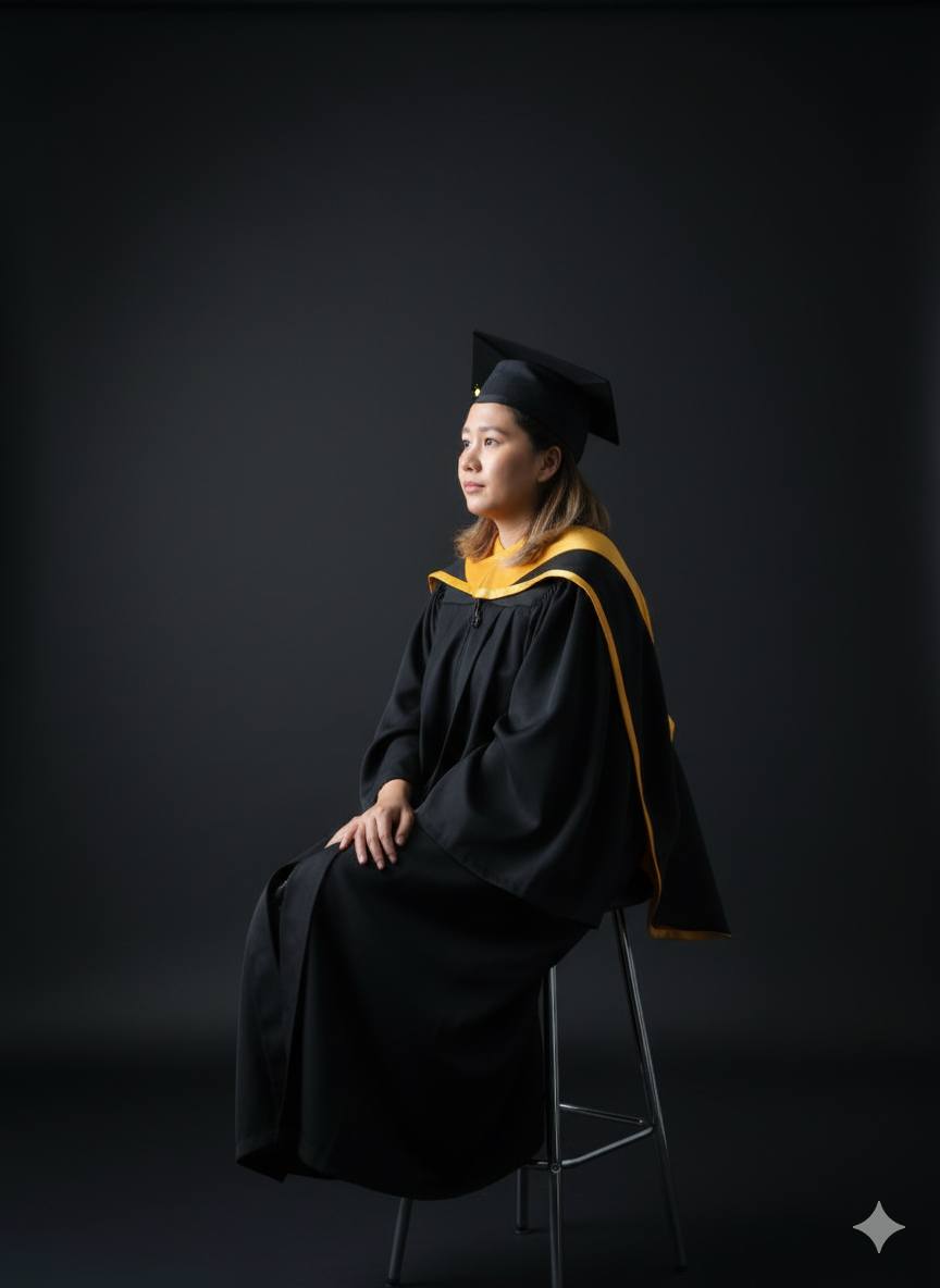 Momma - Ultra-realistic candid graduation portrait of a college ...