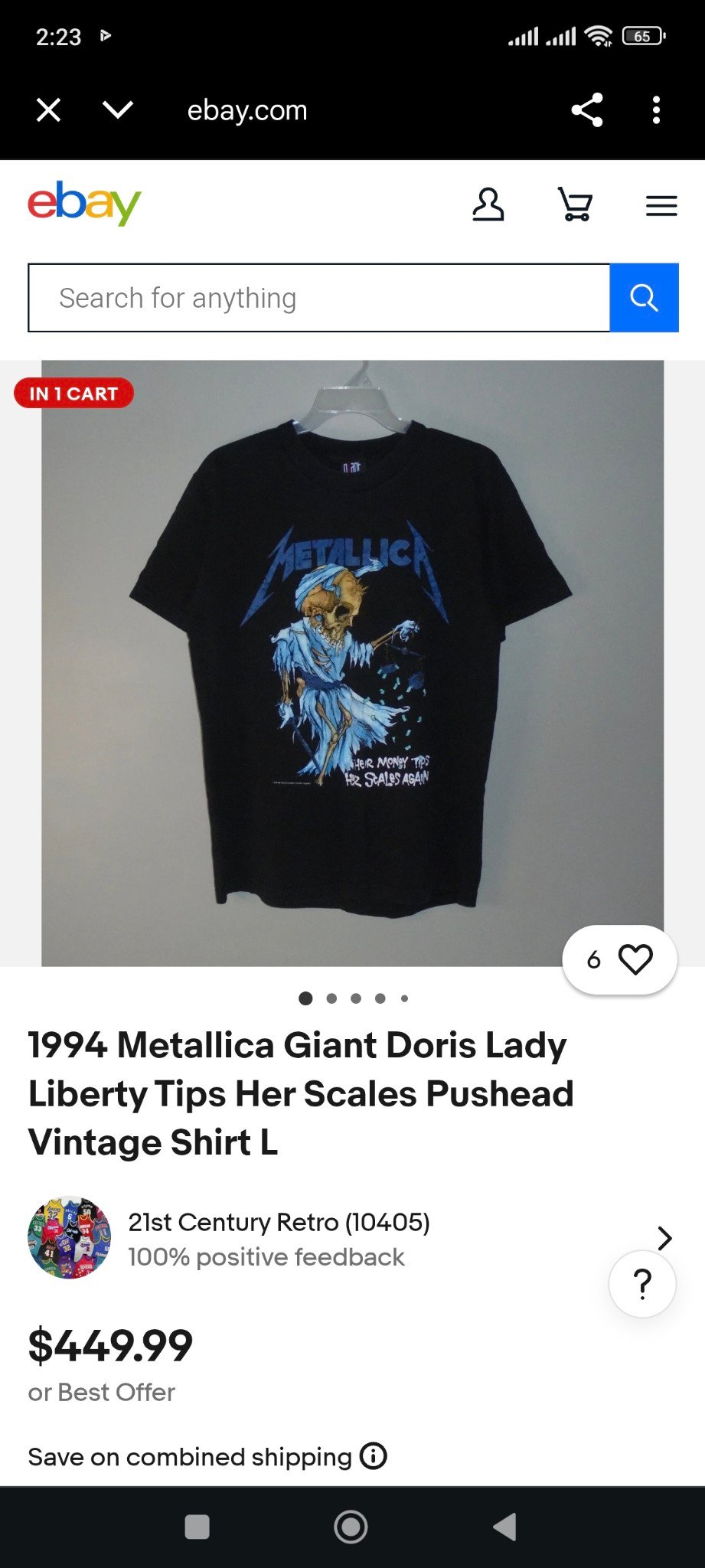 Kaos Metallica Doris Pushead Copyright 2007 Tag Alstyle Size M