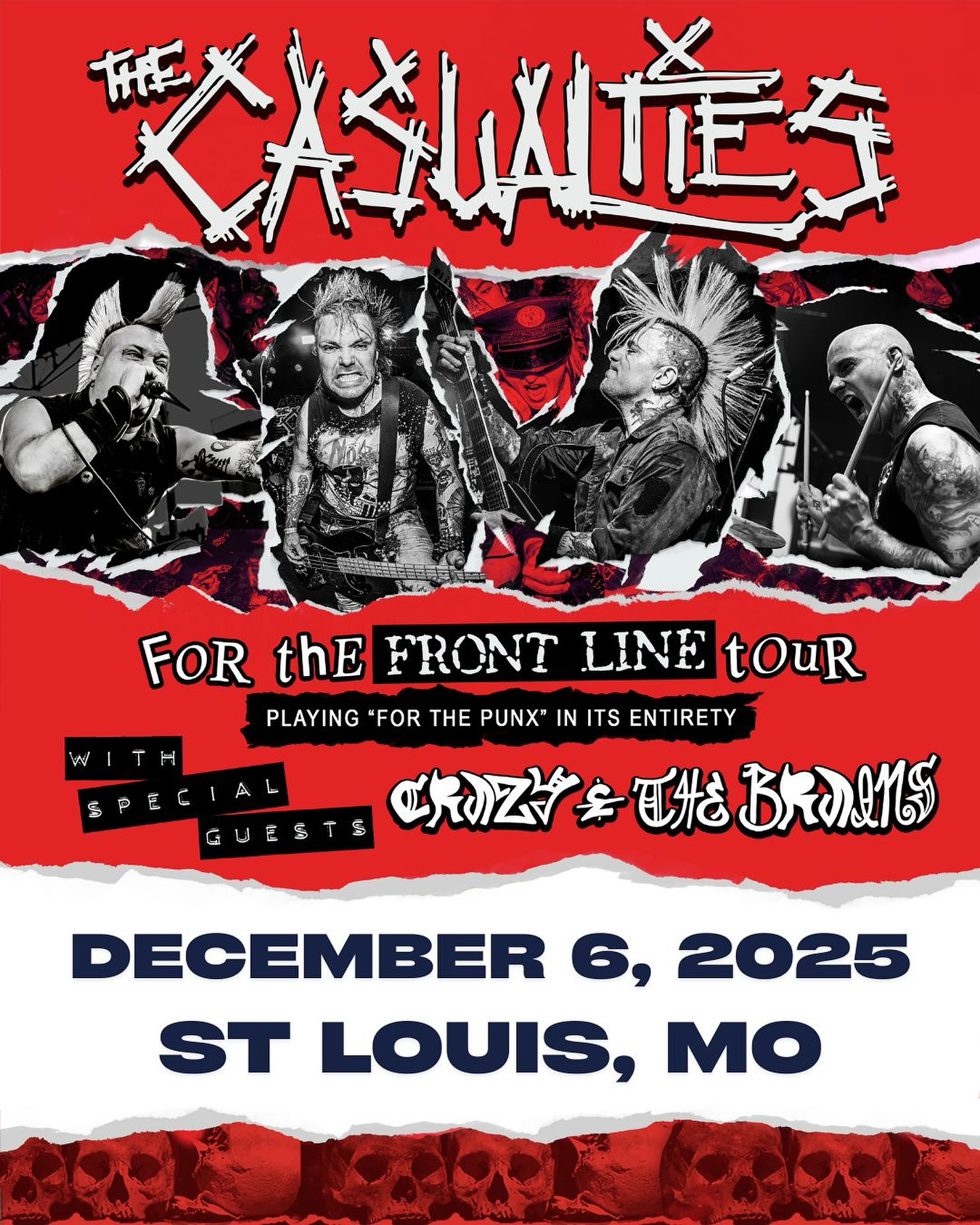 Just Announced ⚡️ The Casualties are coming to St Louis on 12/6 