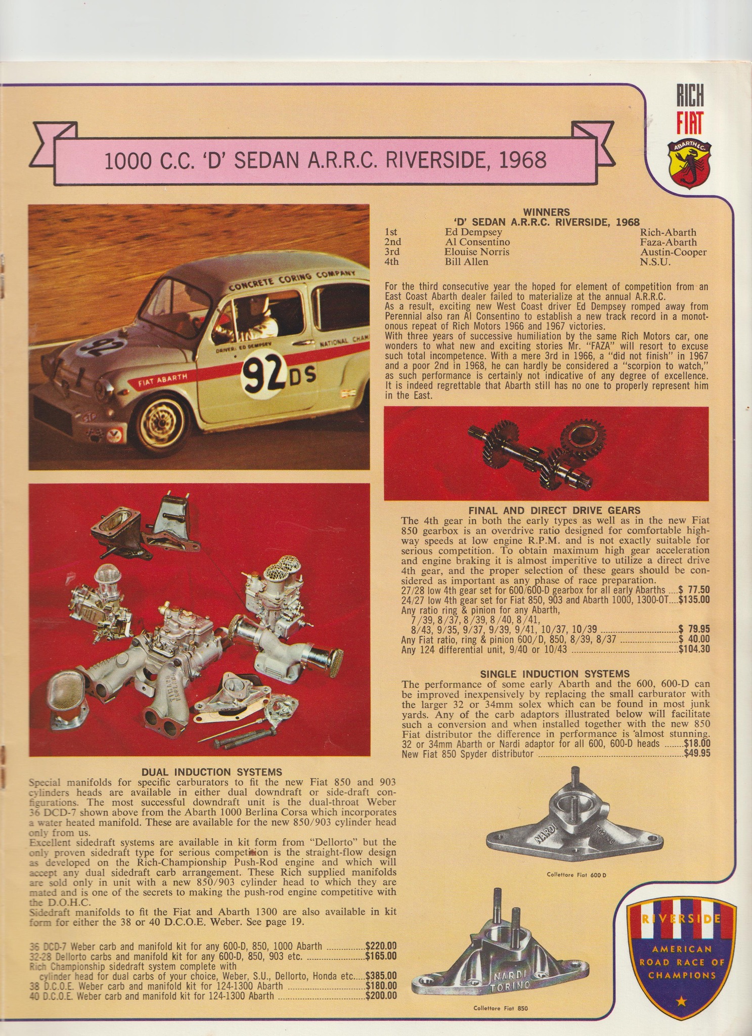 These pages are from a very rare Rich Motors catalog from the late 