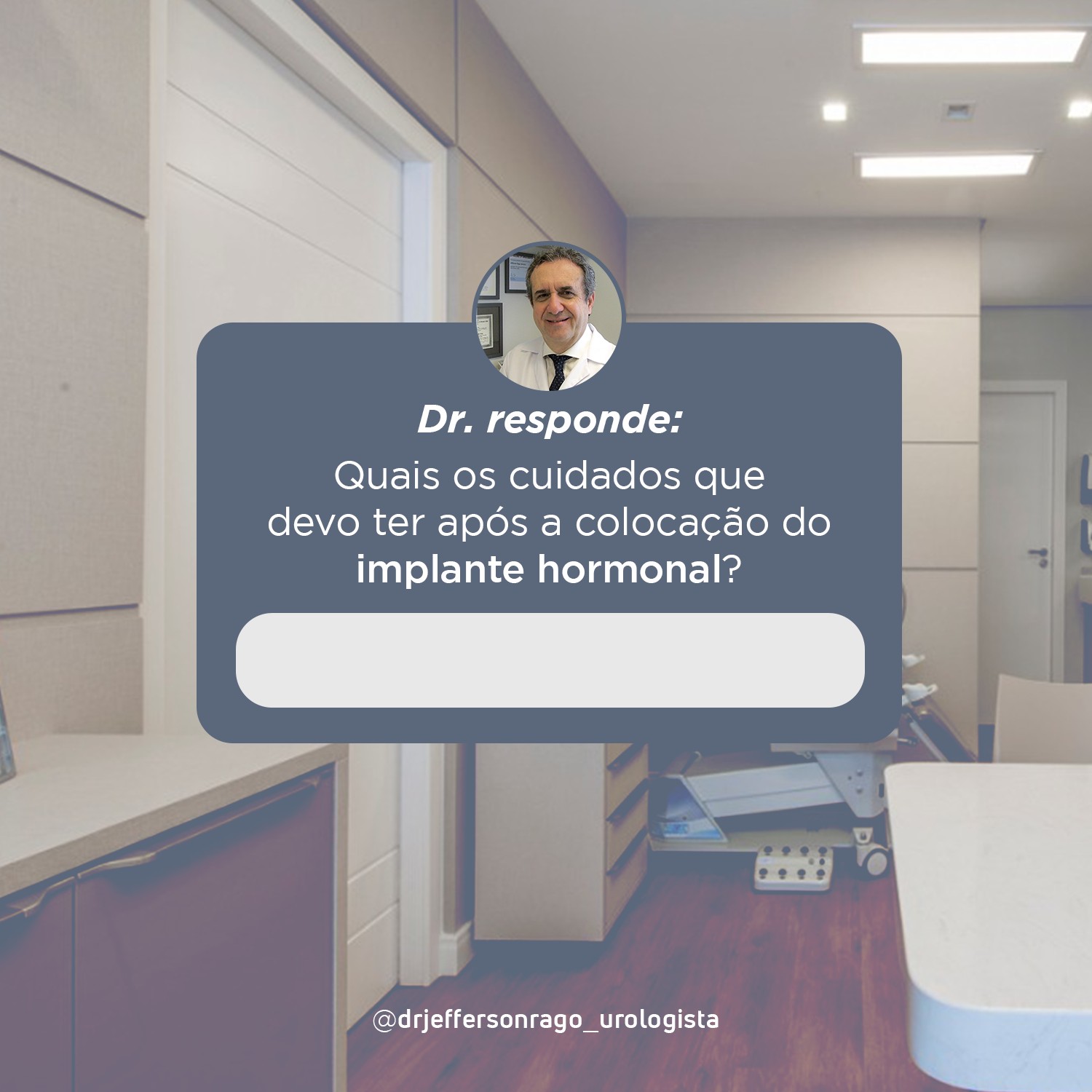 A colocação de... - Dr. Jefferson Rago Ferreira - Urologista
