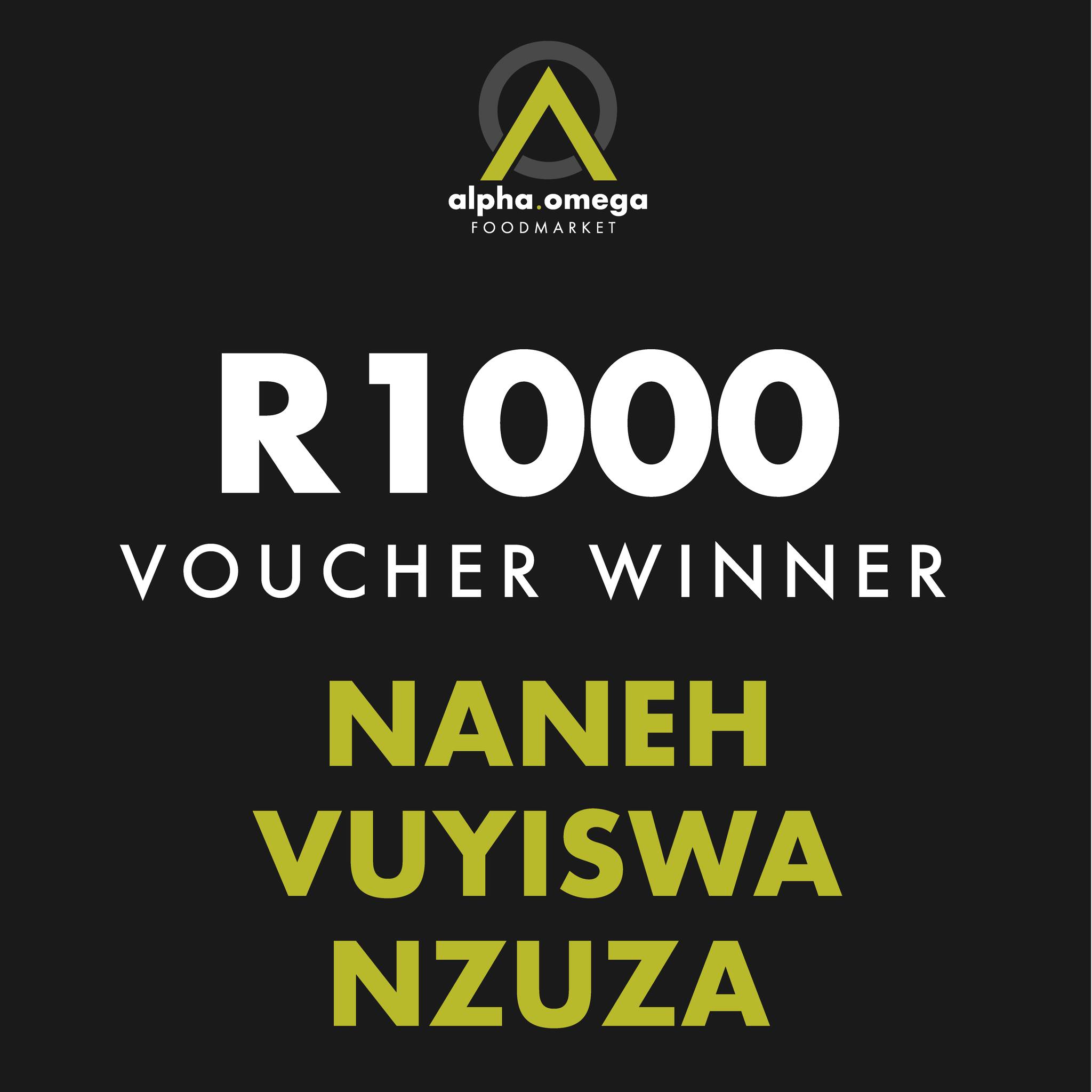 Alpha.Omega - CONGRATULATIONS to our R1000 voucher winner... | Facebook