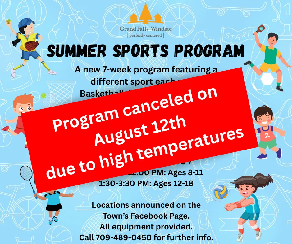 Town - Our Summer Sports Program for today, Tuesday, August 12th, is ...