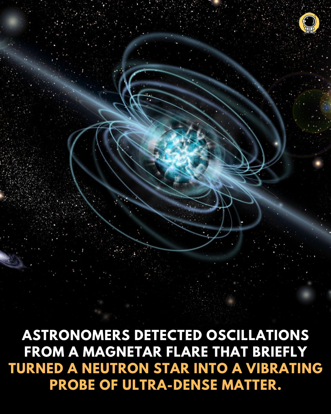 Magnetar flare warps space-time fabric