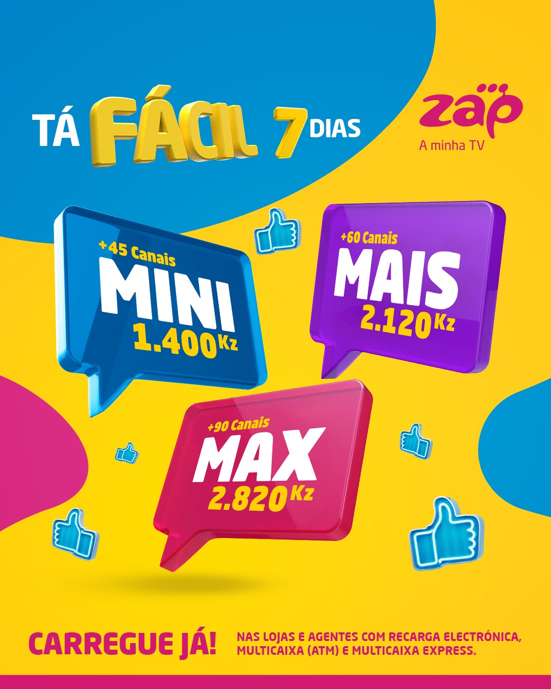 ZAP A minha TV - Com o Tá Fácil pode carregar os pacotes... | Facebook