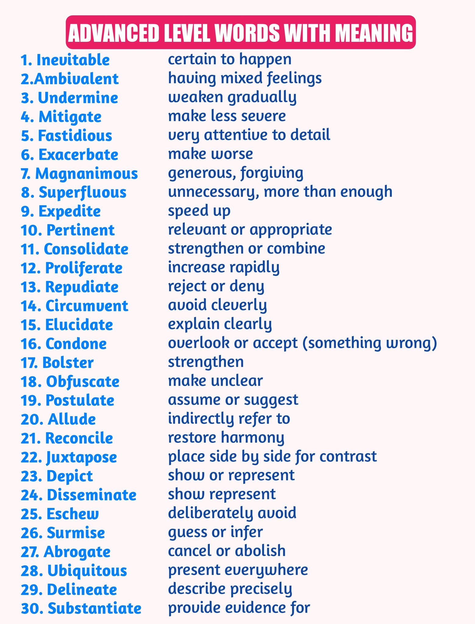 English - 30 Advanced Words With Meaning ‼️‼️‼️ Boost Your English ...