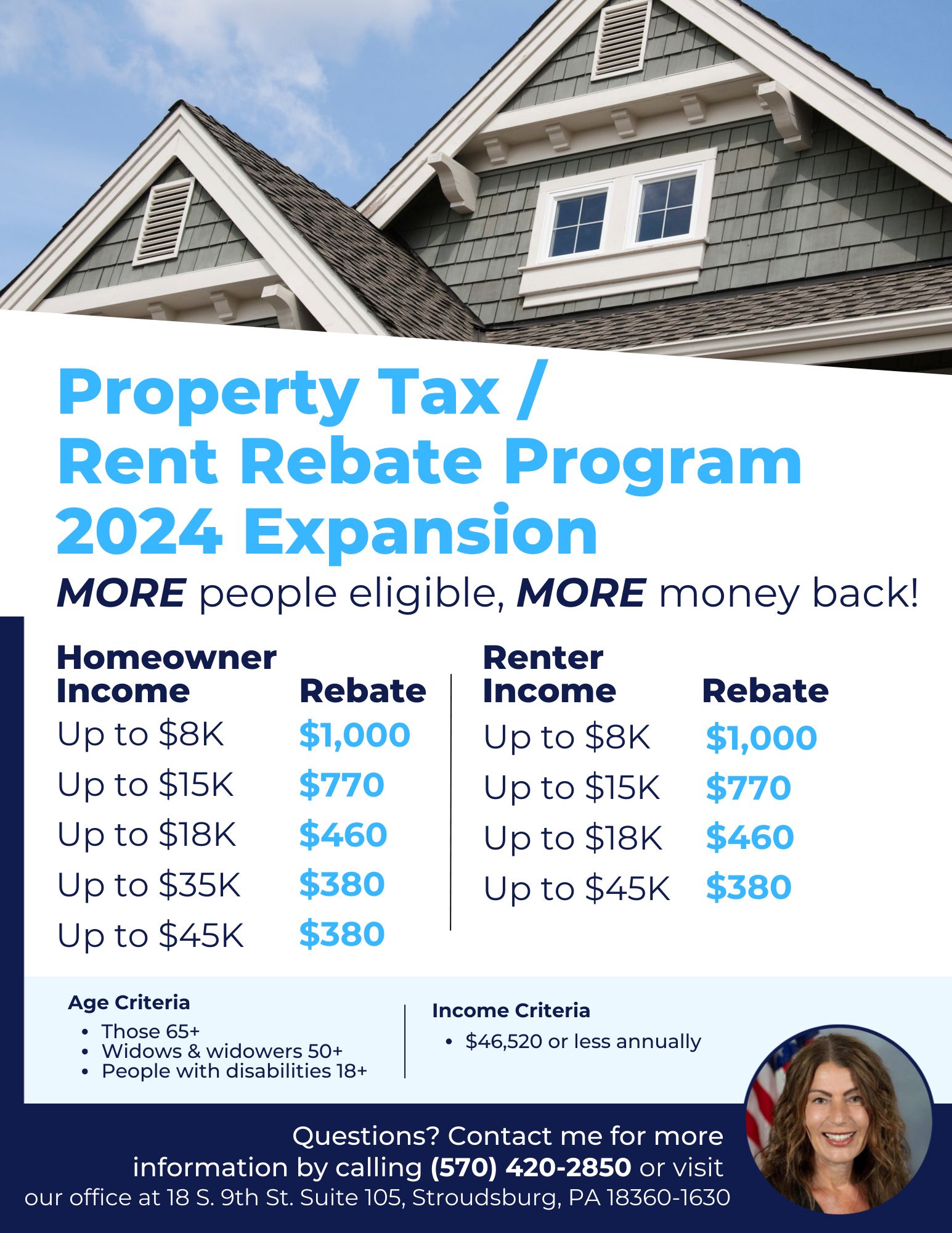 The Property Tax/Rent Rebate Program... - Rep. Tarah Probst | Facebook